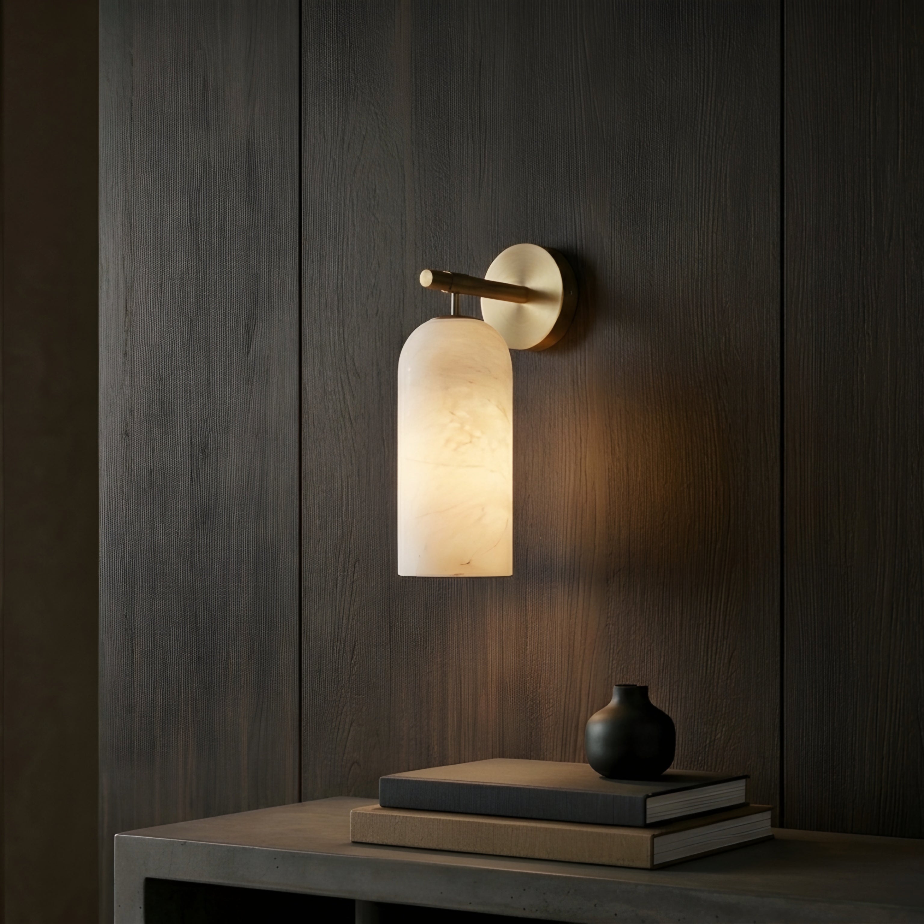 Colvera Cylinder Wall Sconce – Modern Frosted Glass Brass Wall Light Bedroom Living Room Decorative Lighting