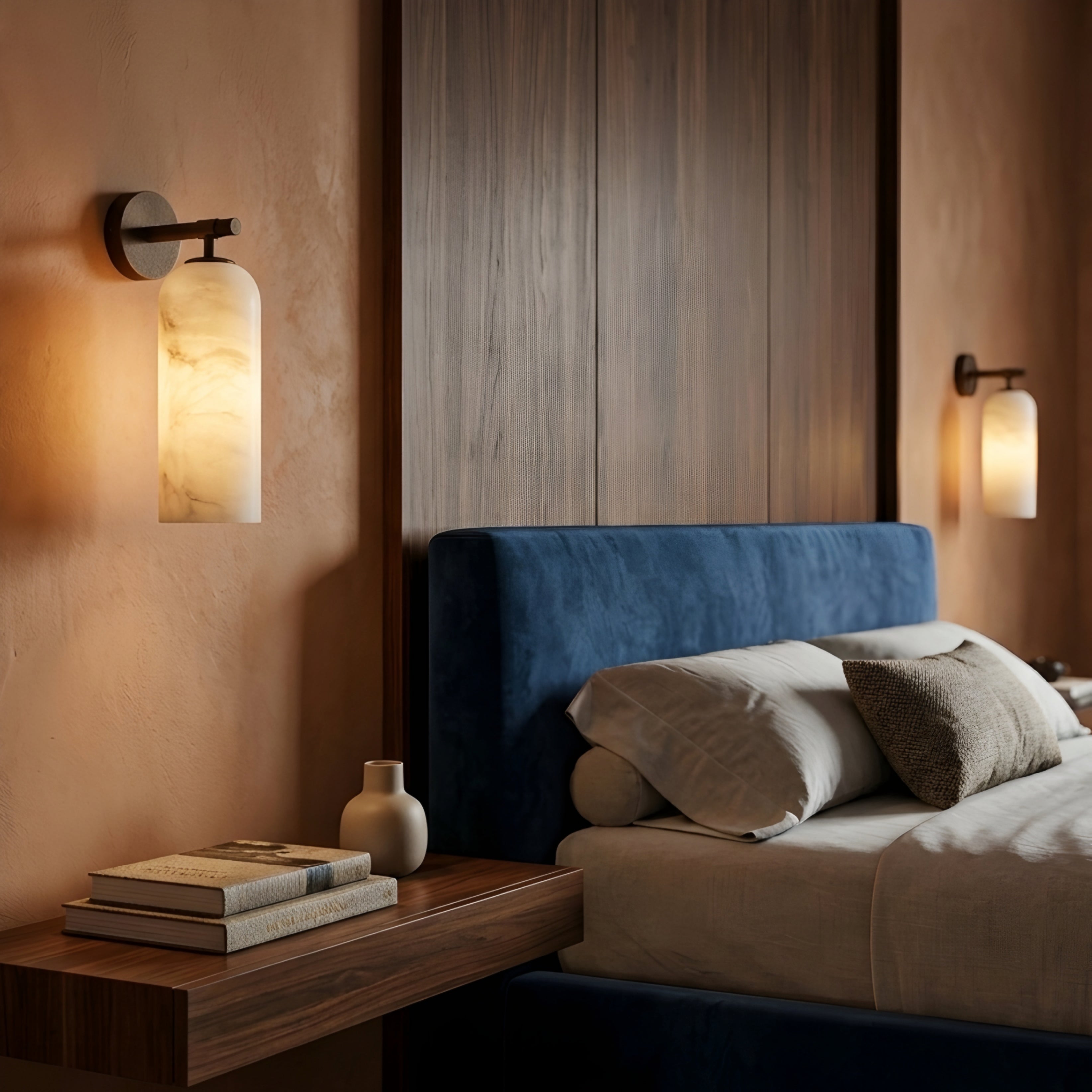Colvera Cylinder Wall Sconce – Modern Frosted Glass Brass Wall Light Bedroom Living Room Decorative Lighting