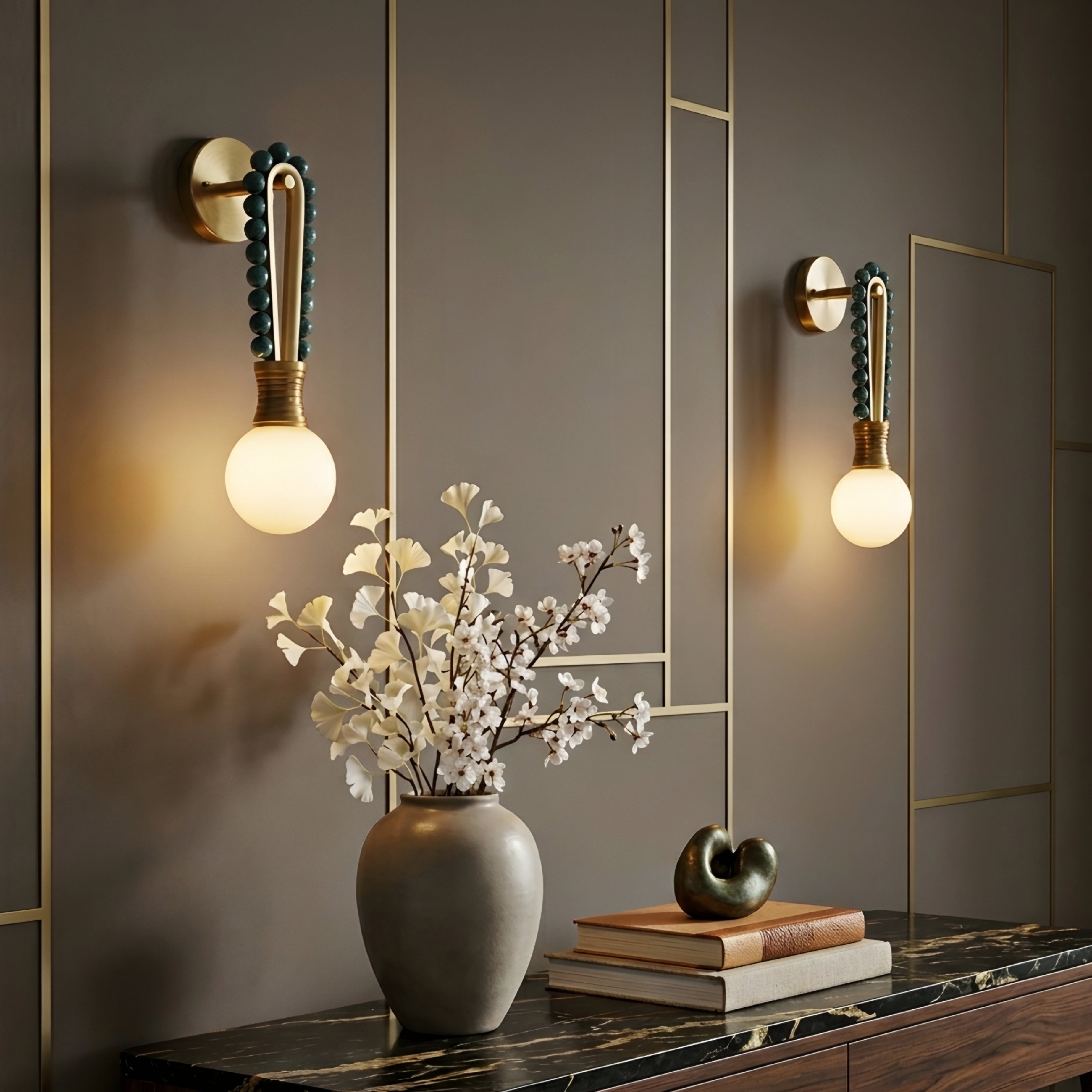 Perrino Sphere Wall Sconce – Modern Decorative Lighting Bedroom Living Room Brass Globe