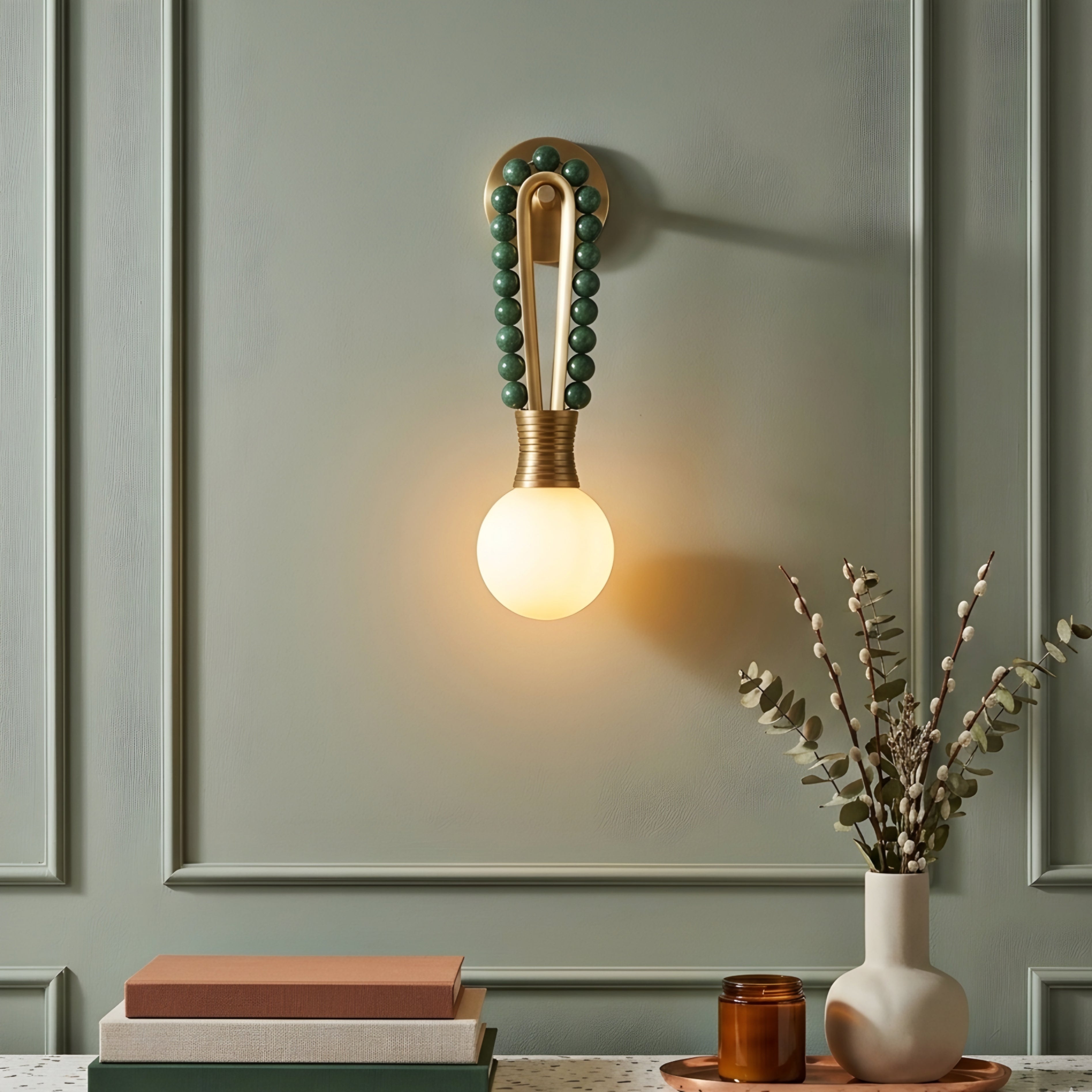 Perrino Sphere Wall Sconce – Modern Decorative Lighting Bedroom Living Room Brass Globe