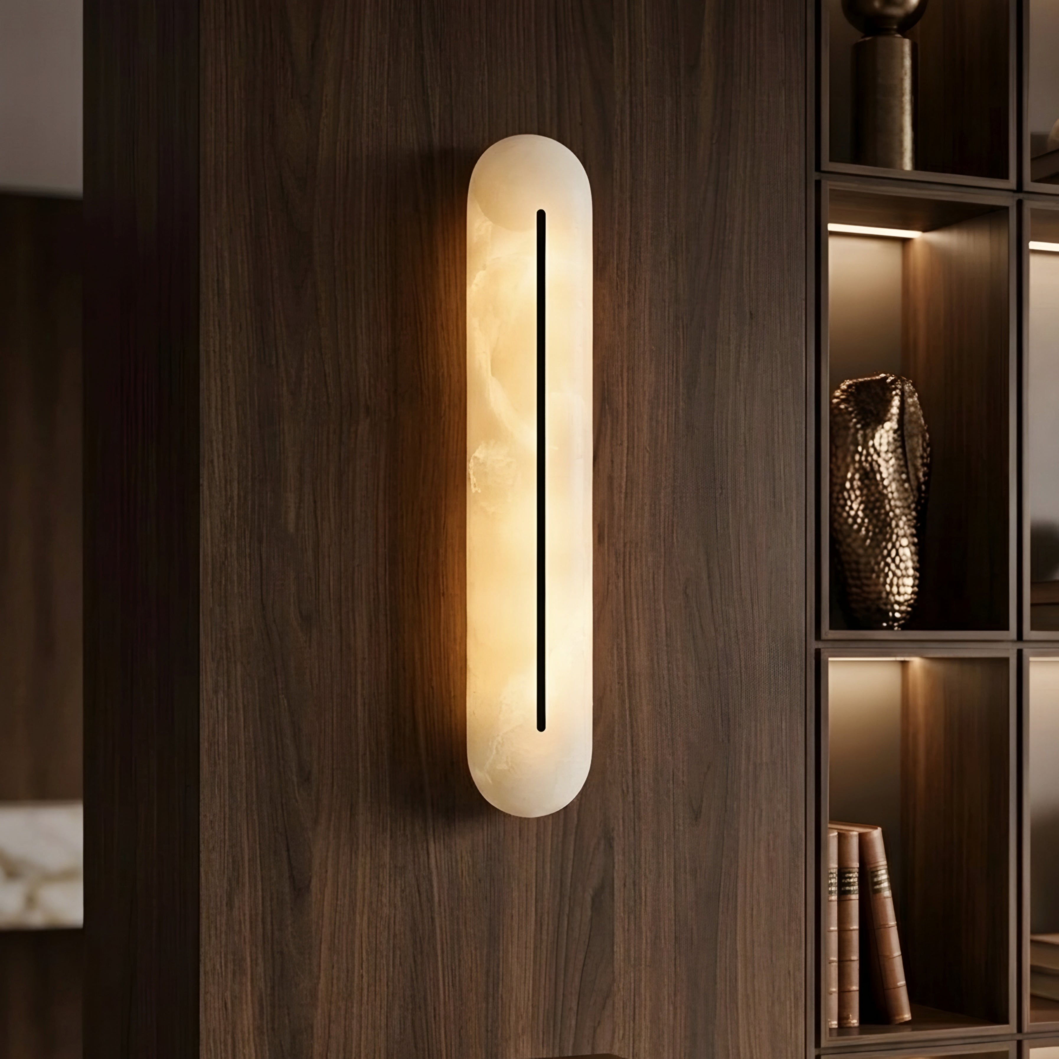 Capsola Vertical Wall Sconce – LED Modern Minimalist Bedroom Hallway Decorative Lighting Fixture