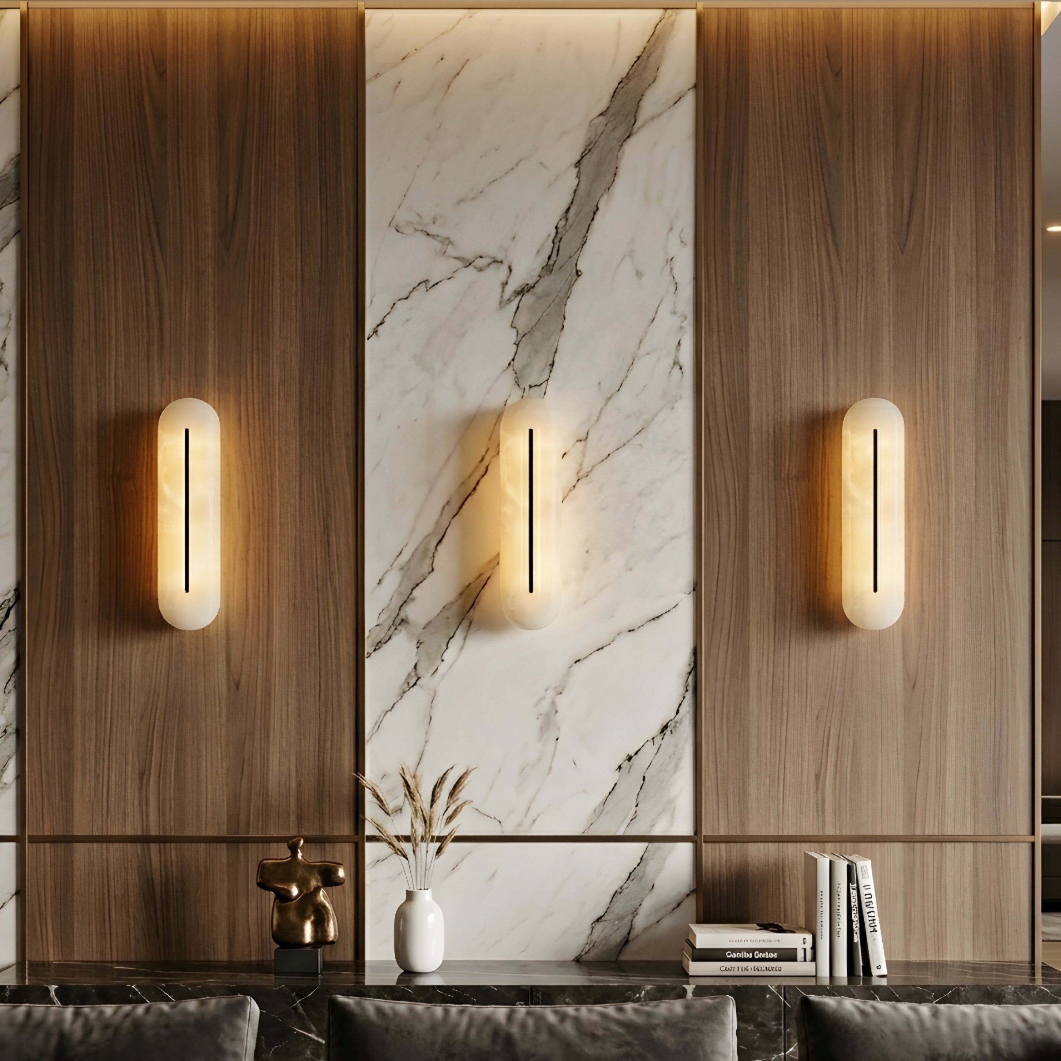 Capsola Vertical Wall Sconce – LED Modern Minimalist Bedroom Hallway Decorative Lighting Fixture