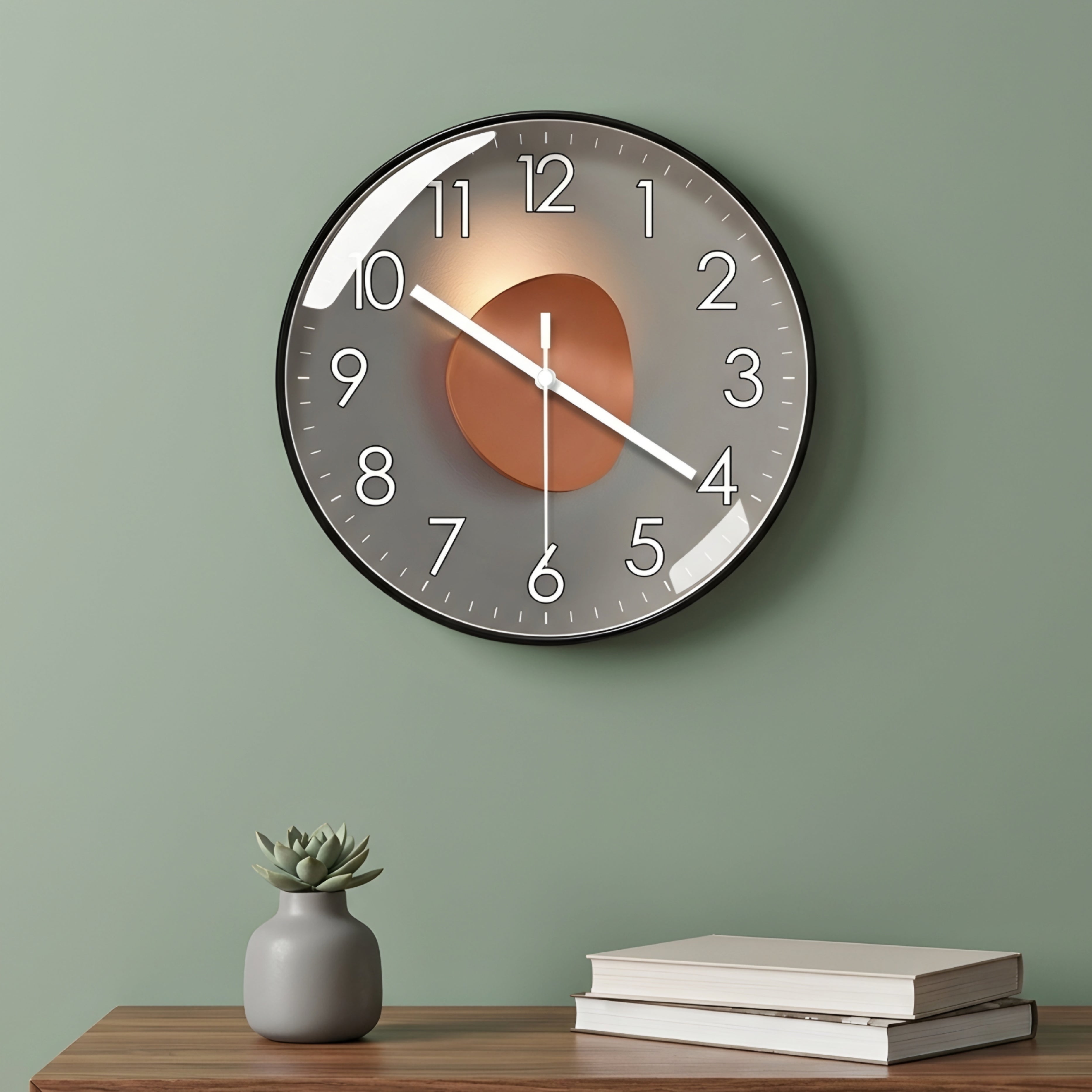 Orbane Illuminated Wall Clock – Modern Large Round Decorative Living Room Bedroom Silent Backlit