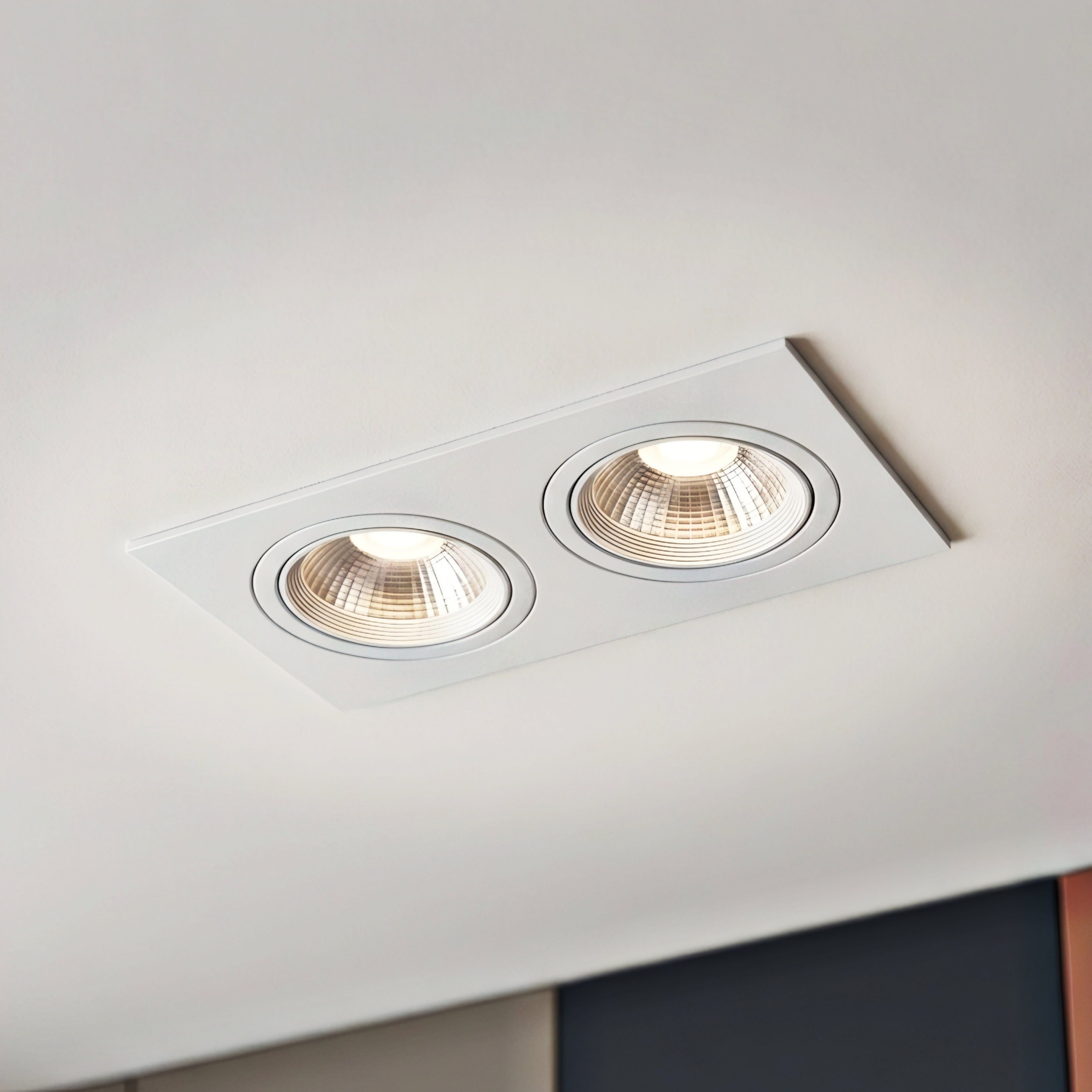Noctis Twin Recessed Ceiling Light – LED Spotlight Downlight Modern Black Adjustable Trim