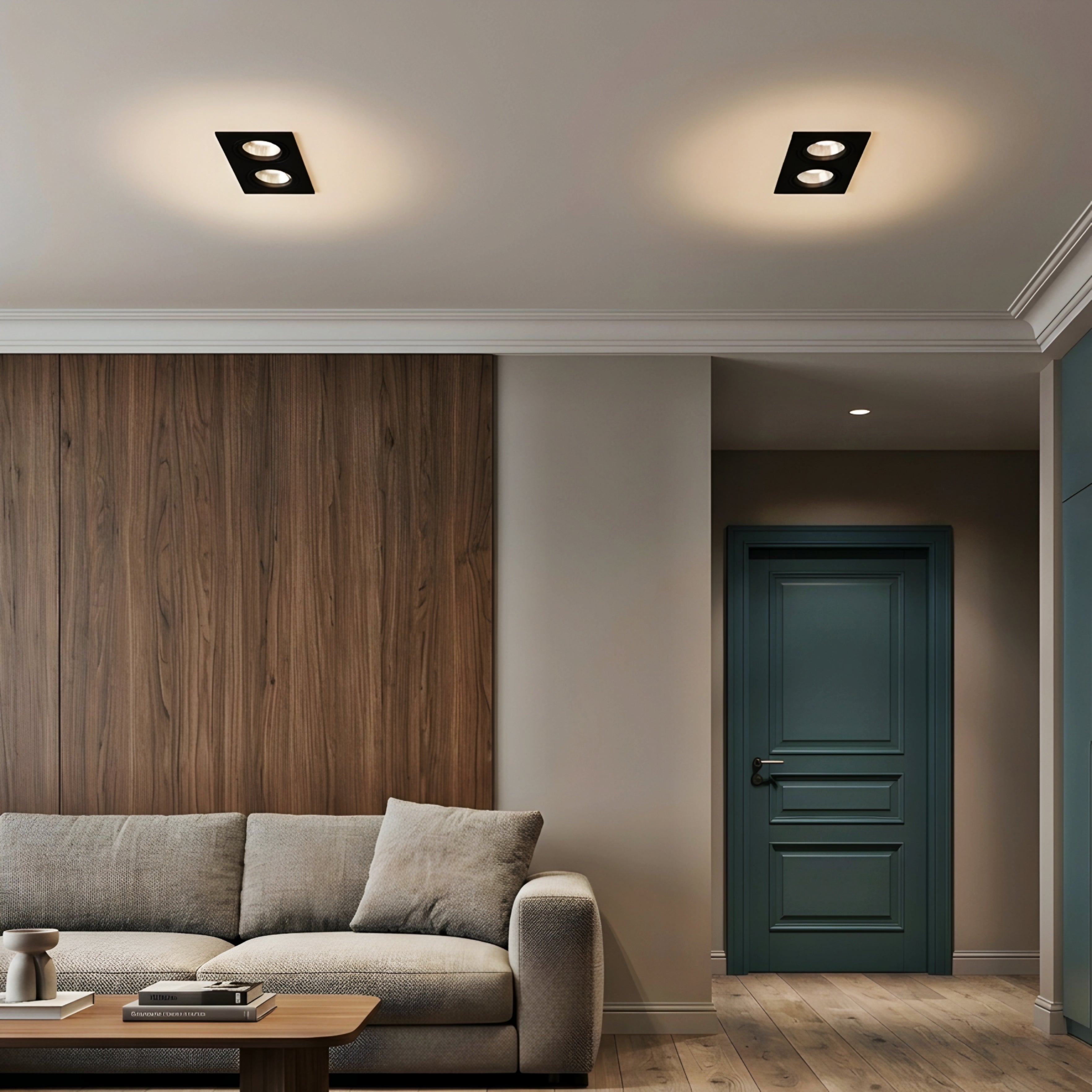 Noctis Twin Recessed Ceiling Light – LED Spotlight Downlight Modern Black Adjustable Trim