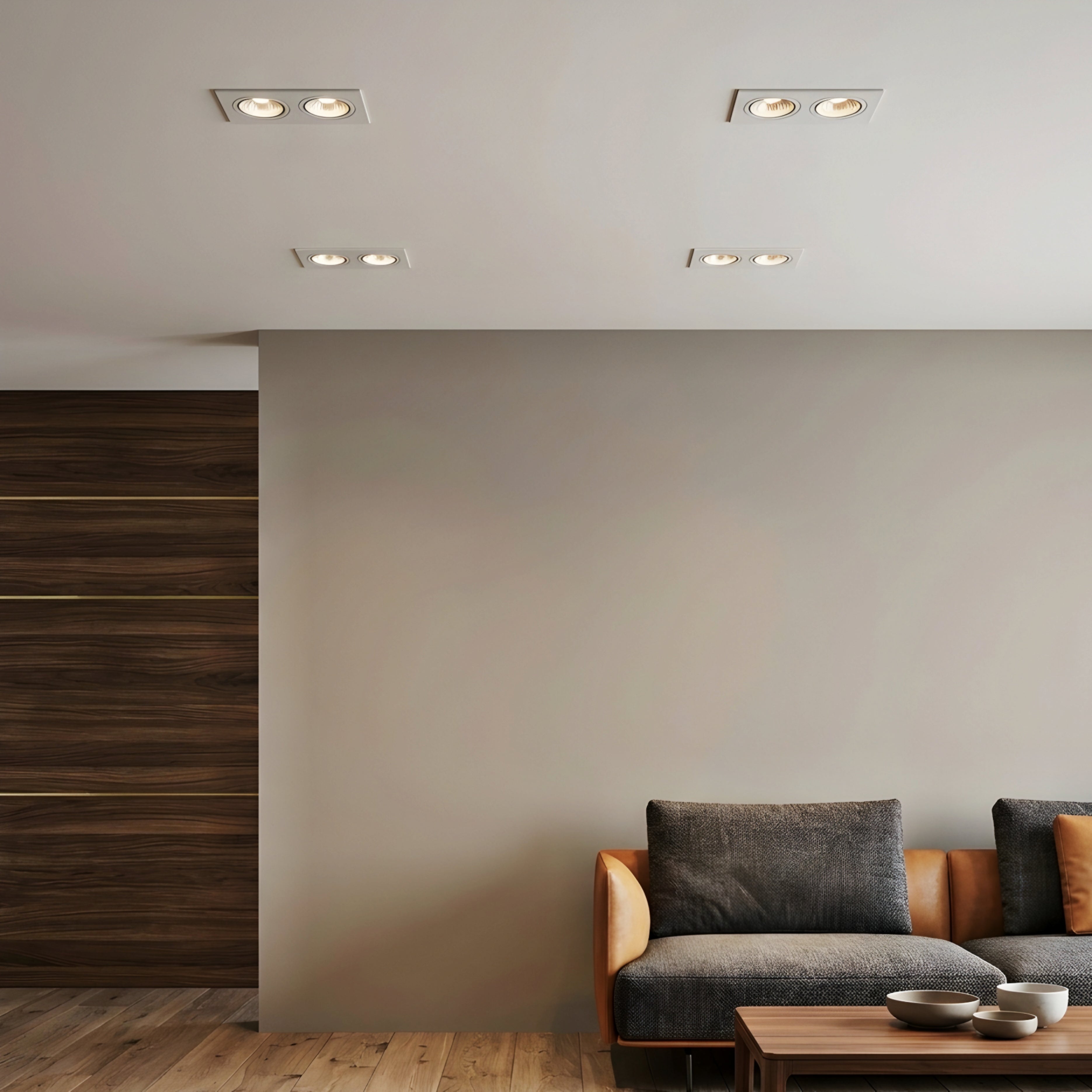 Noctis Twin Recessed Ceiling Light – LED Spotlight Downlight Modern Black Adjustable Trim