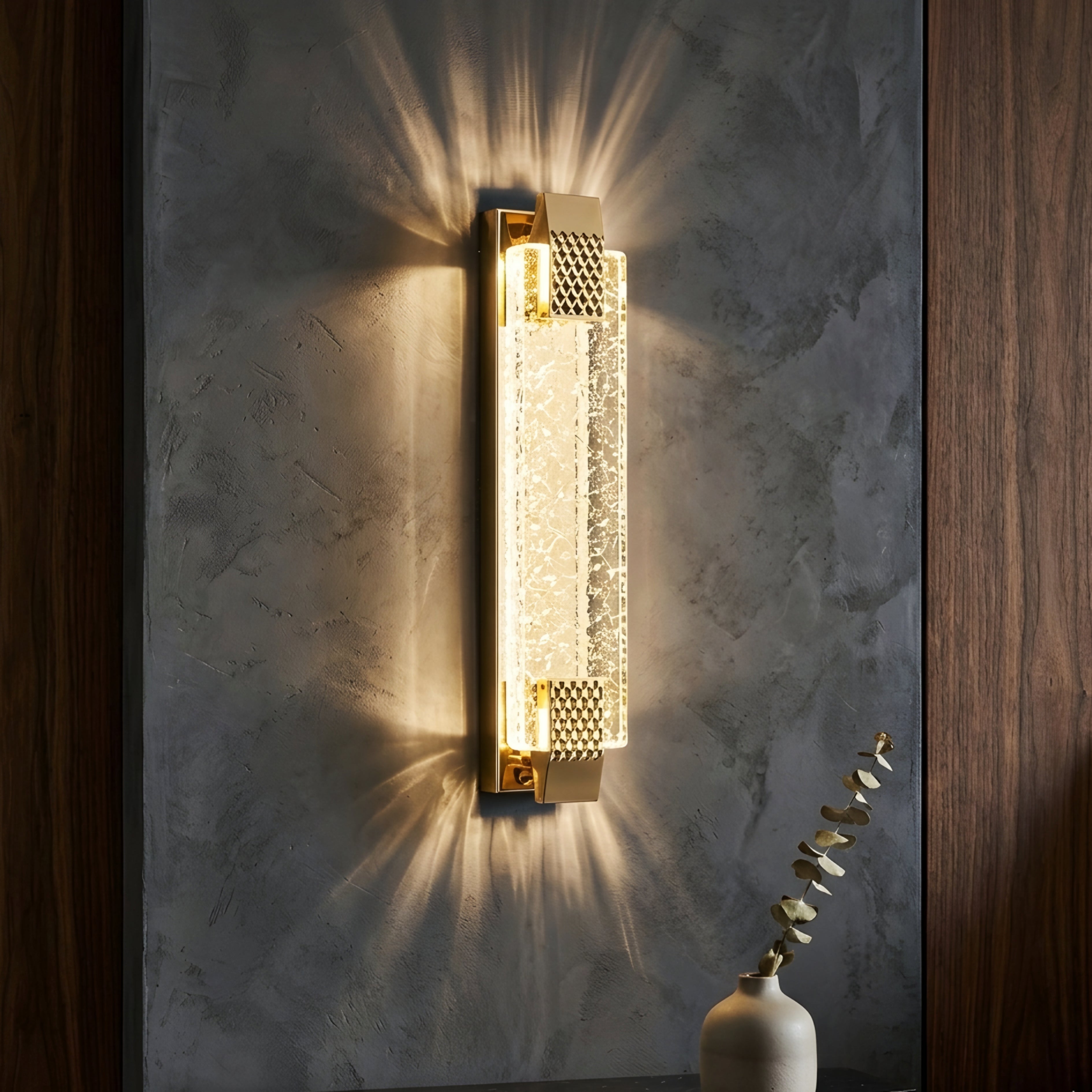 Cascara Vertical Wall Sconce – LED Crystal Bubble Modern Wall Light Living Room Bedroom Decorative Lighting