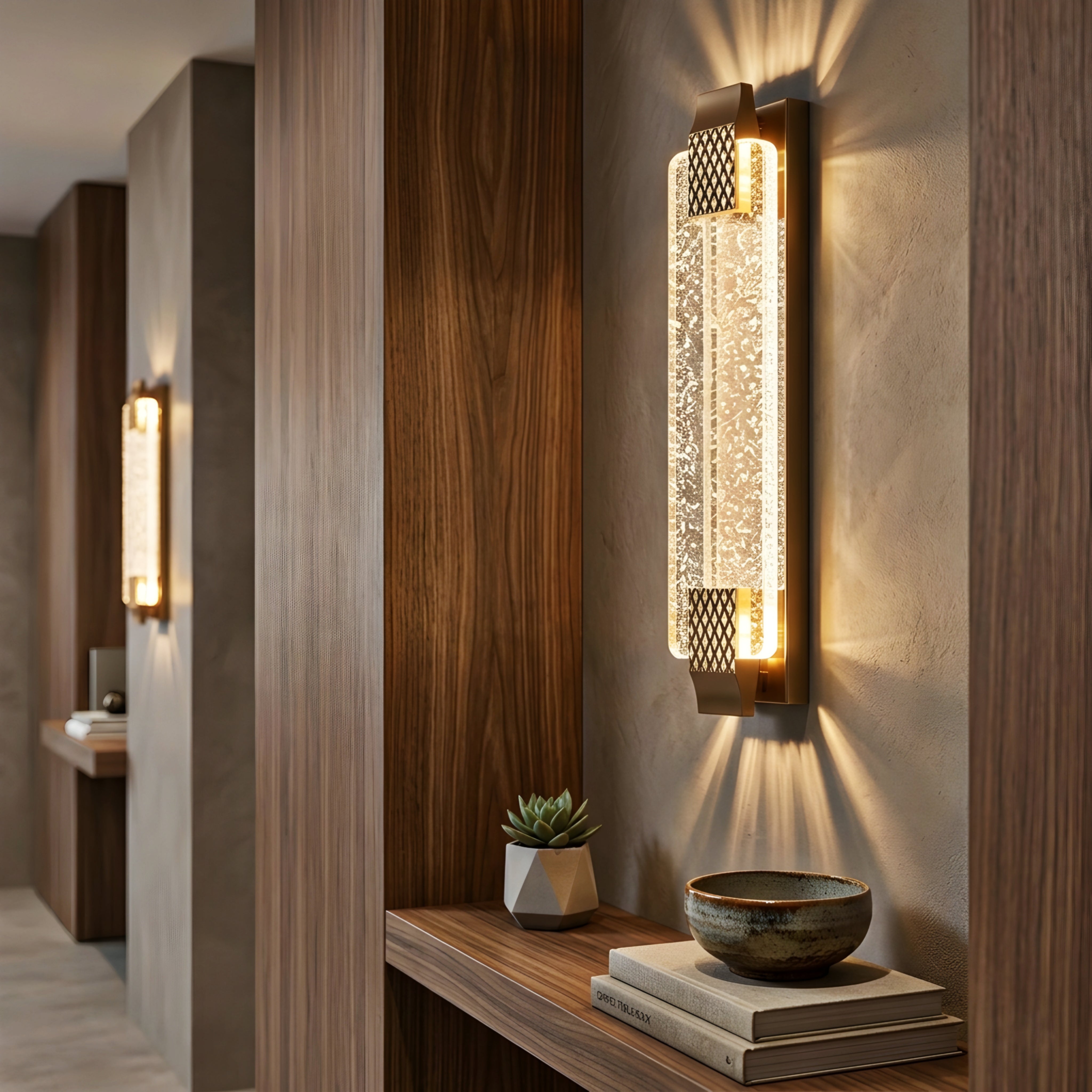Cascara Vertical Wall Sconce – LED Crystal Bubble Modern Wall Light Living Room Bedroom Decorative Lighting