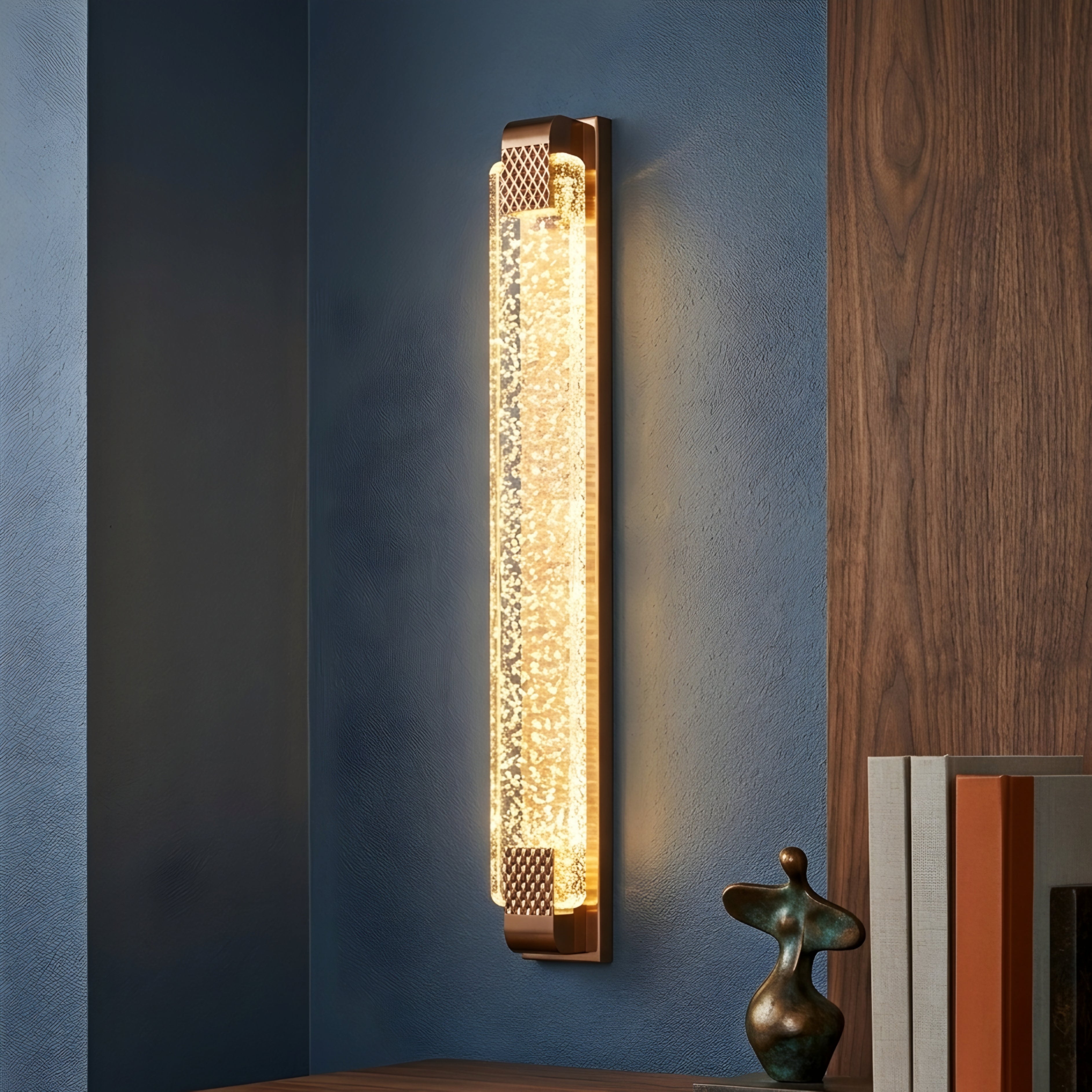 Cascara Vertical Wall Sconce – LED Crystal Bubble Modern Wall Light Living Room Bedroom Decorative Lighting
