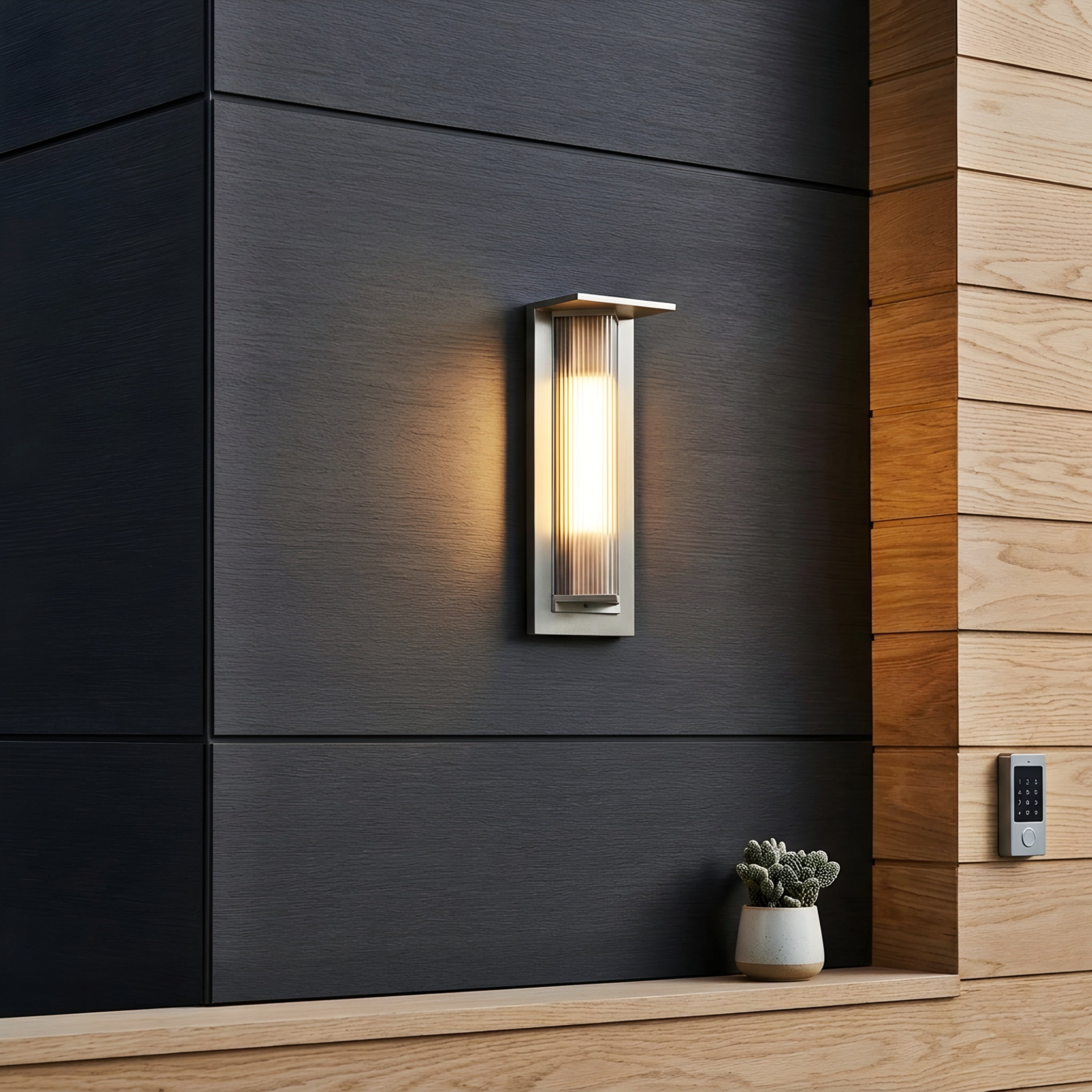 Stratum Ridge Wall Sconce – LED Outdoor Modern Waterproof Patio Porch Entryway Decorative Lighting Fixture