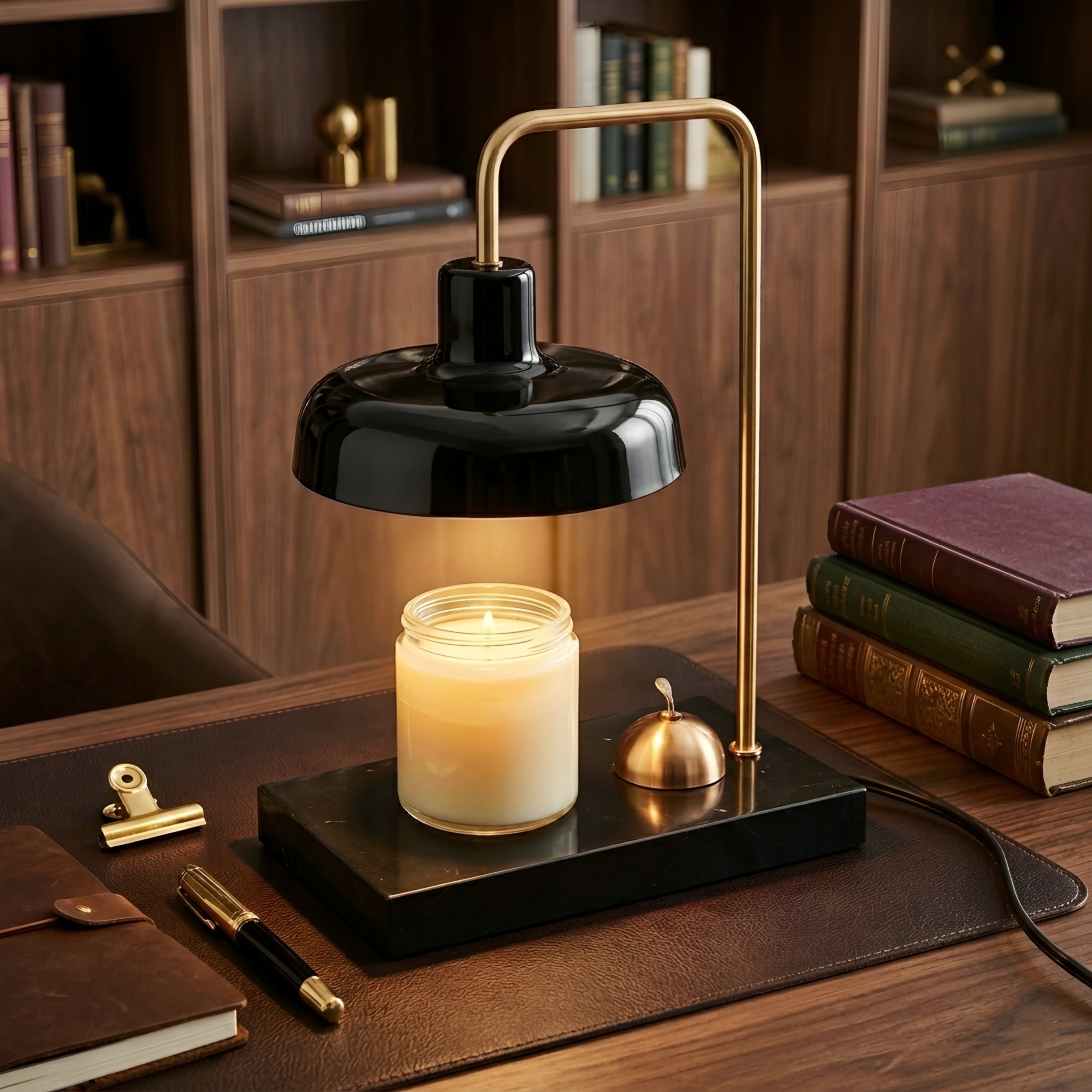 Breckton Desk Lamp – Black Gold Table Lamp Marble Base Decorative Lighting Living Room Bedroom Office