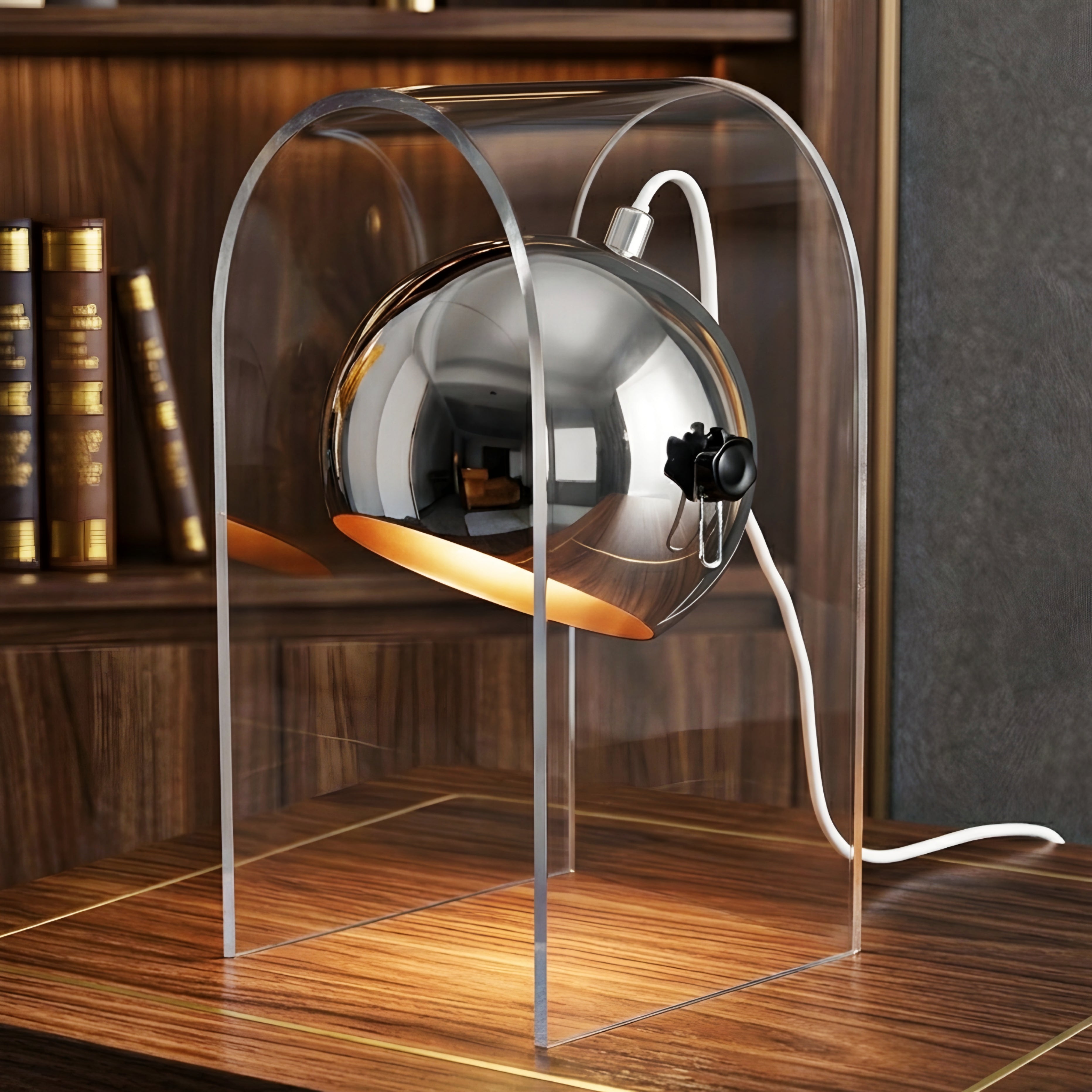 Orbix Candle Warmer Lamp – Chrome Adjustable Table Lamp Wax Melter LED Ambient Decorative Lighting
