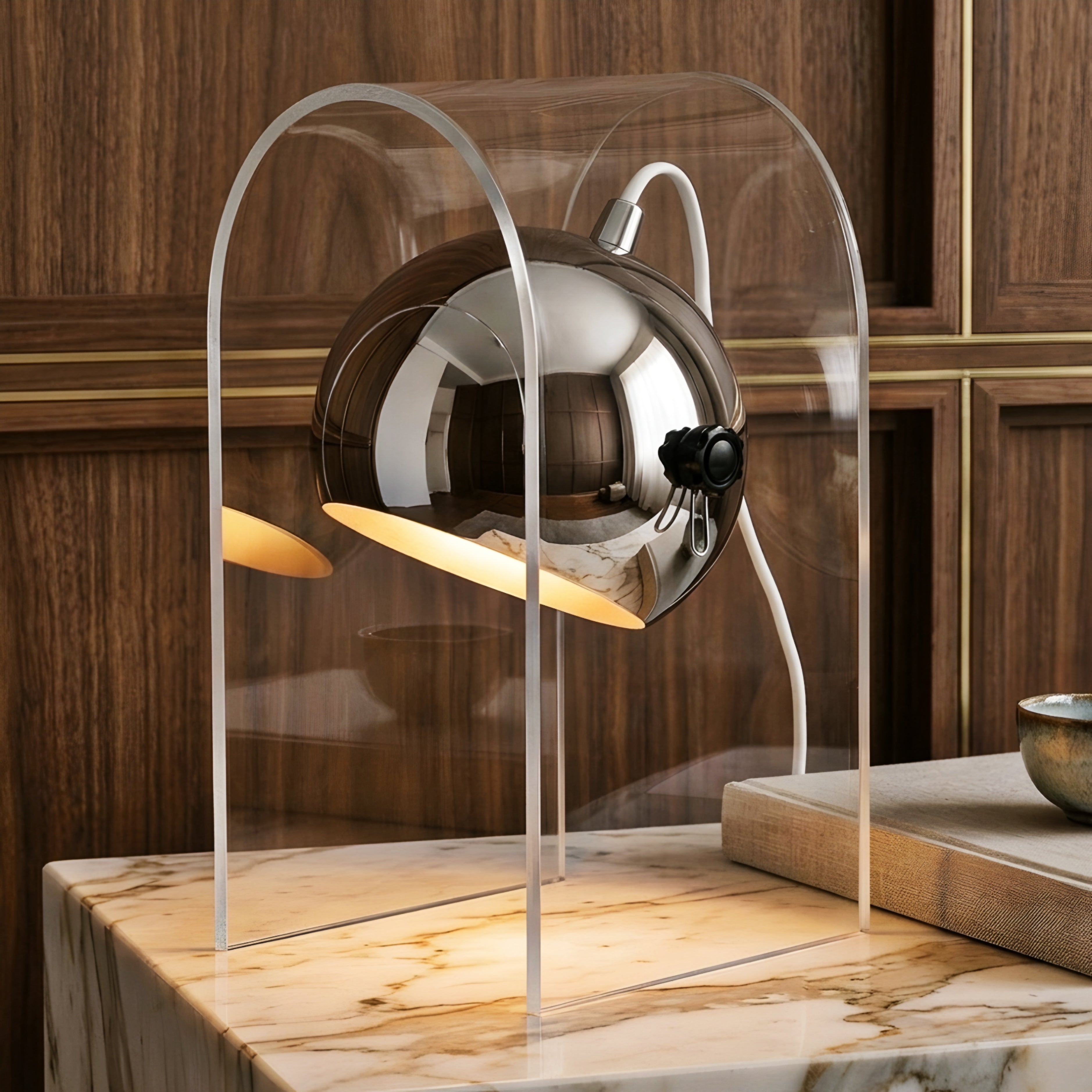 Orbix Candle Warmer Lamp – Chrome Adjustable Table Lamp Wax Melter LED Ambient Decorative Lighting