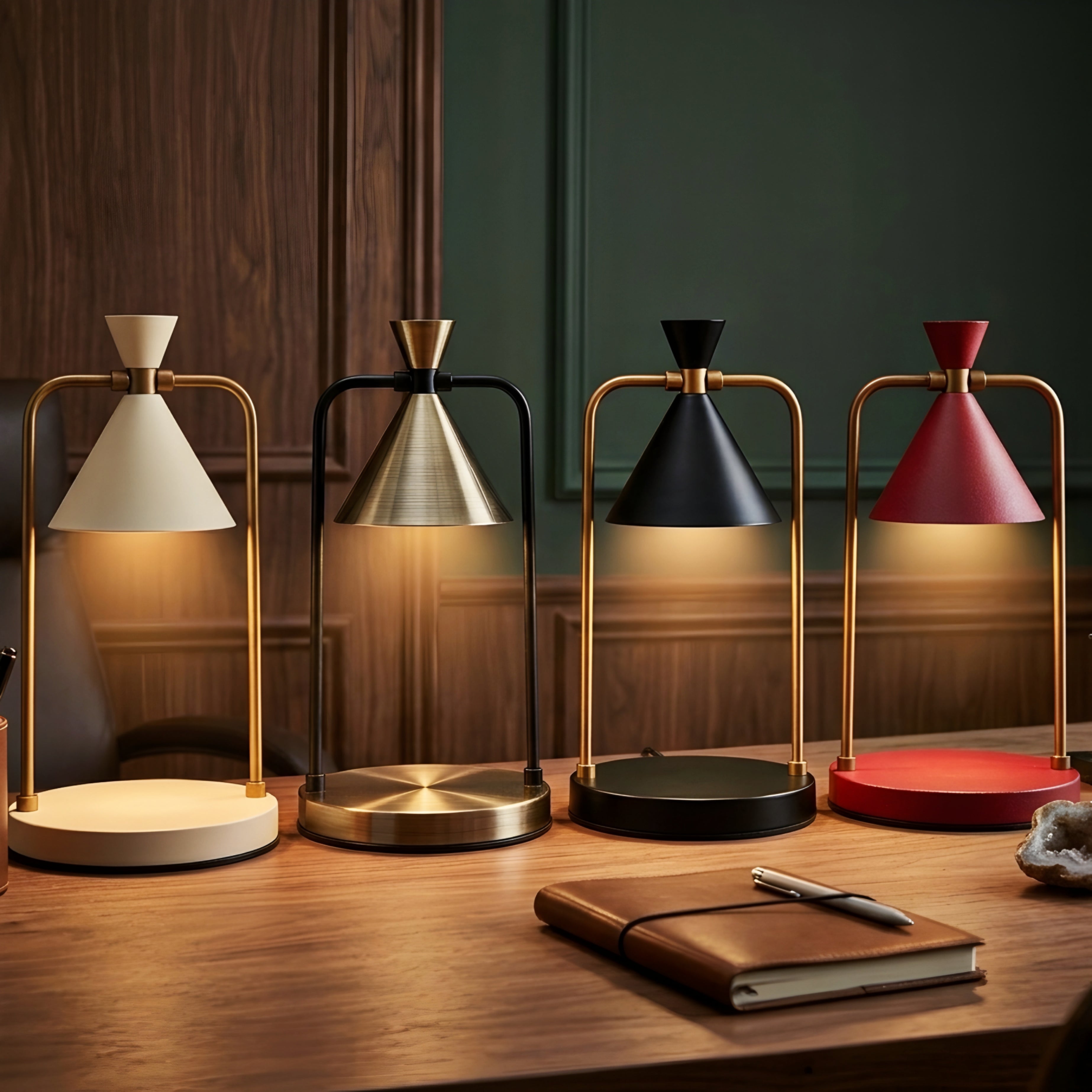 Caldero Arc Table Lamp – Modern White Bronze Metal Desk Lamp Living Room Bedroom Decorative Lighting