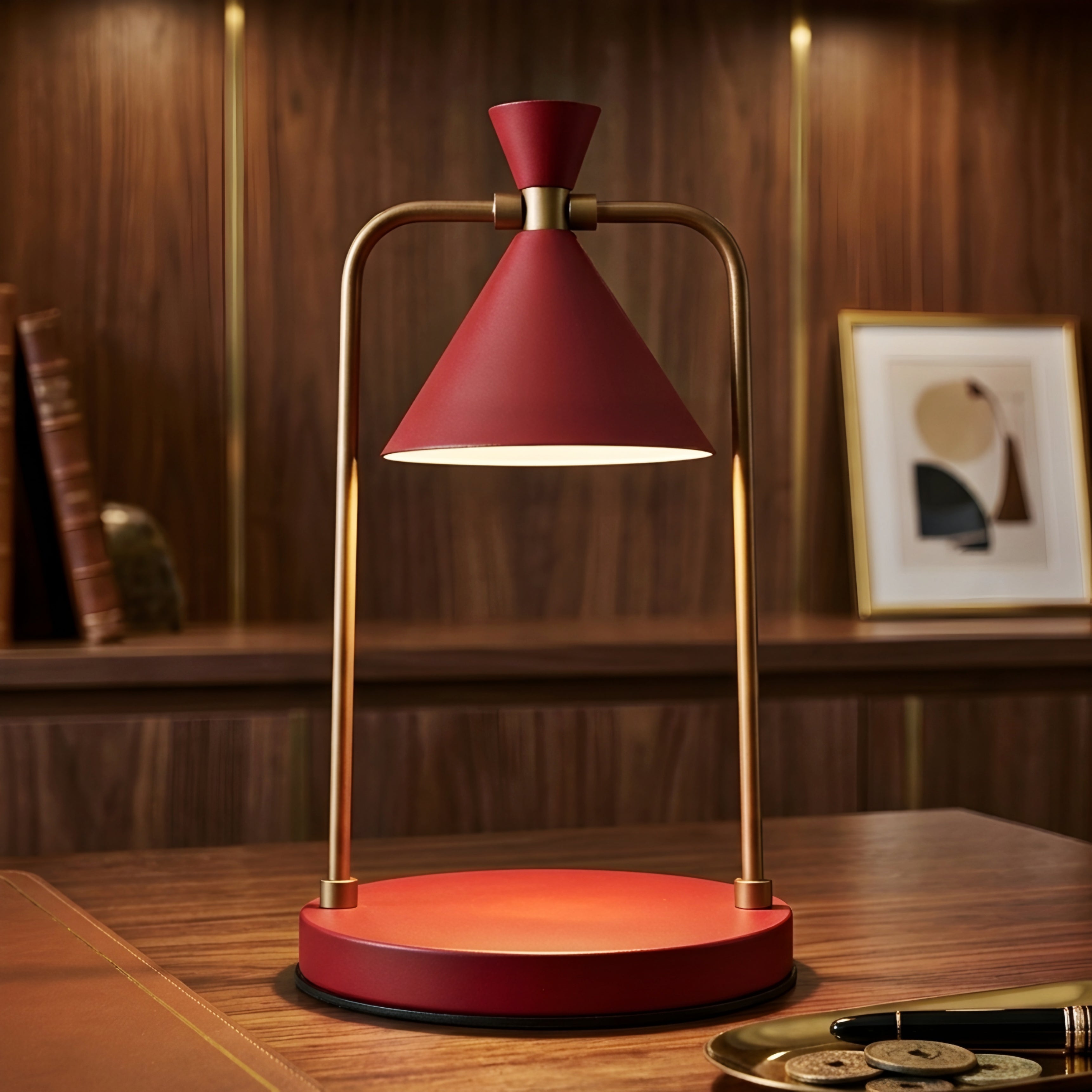 Caldero Arc Table Lamp – Modern White Bronze Metal Desk Lamp Living Room Bedroom Decorative Lighting