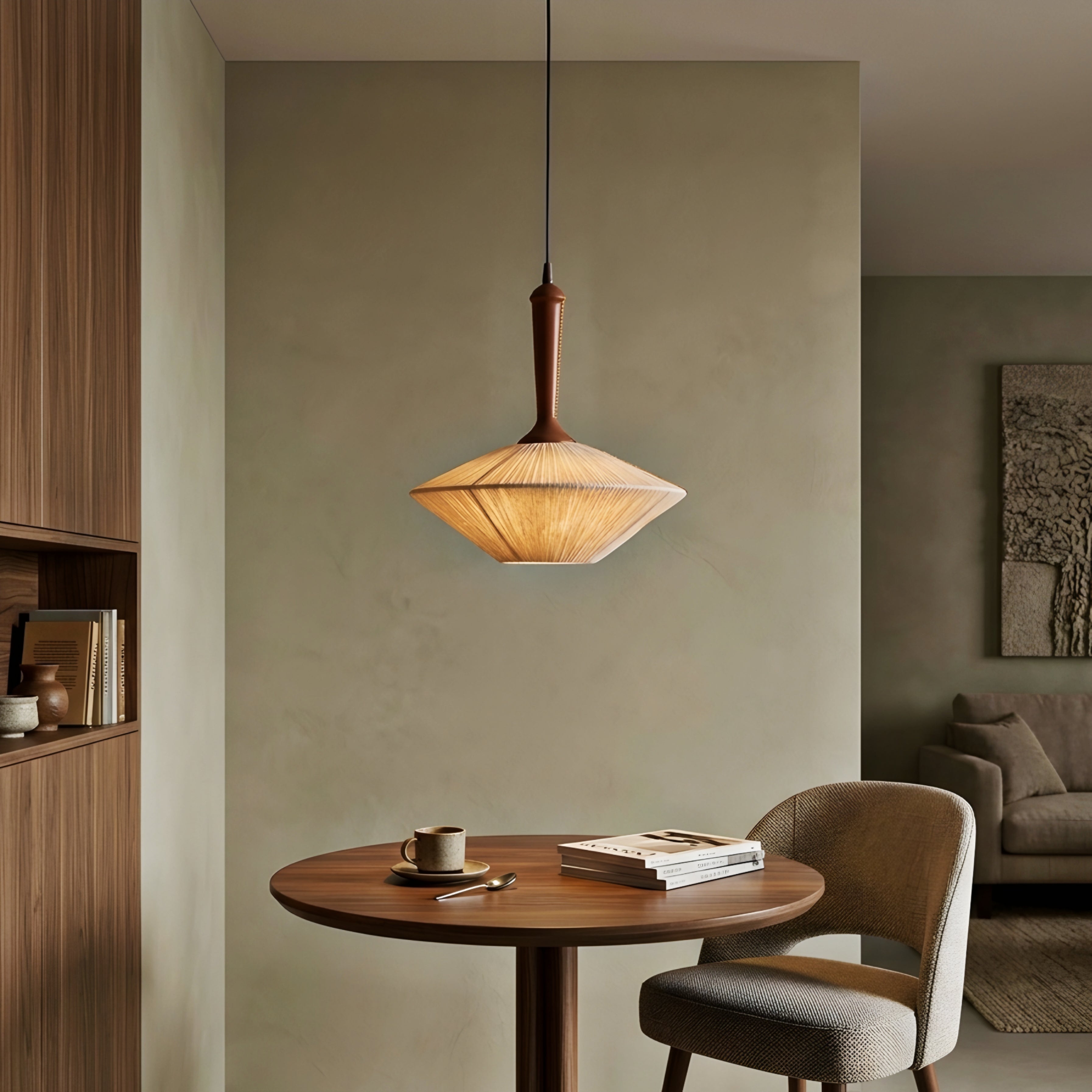 Dralux Woven Pendant Light – Rattan Hanging Light Fixture Ceiling Dining Room Kitchen Island Bedroom Decorative Lighting