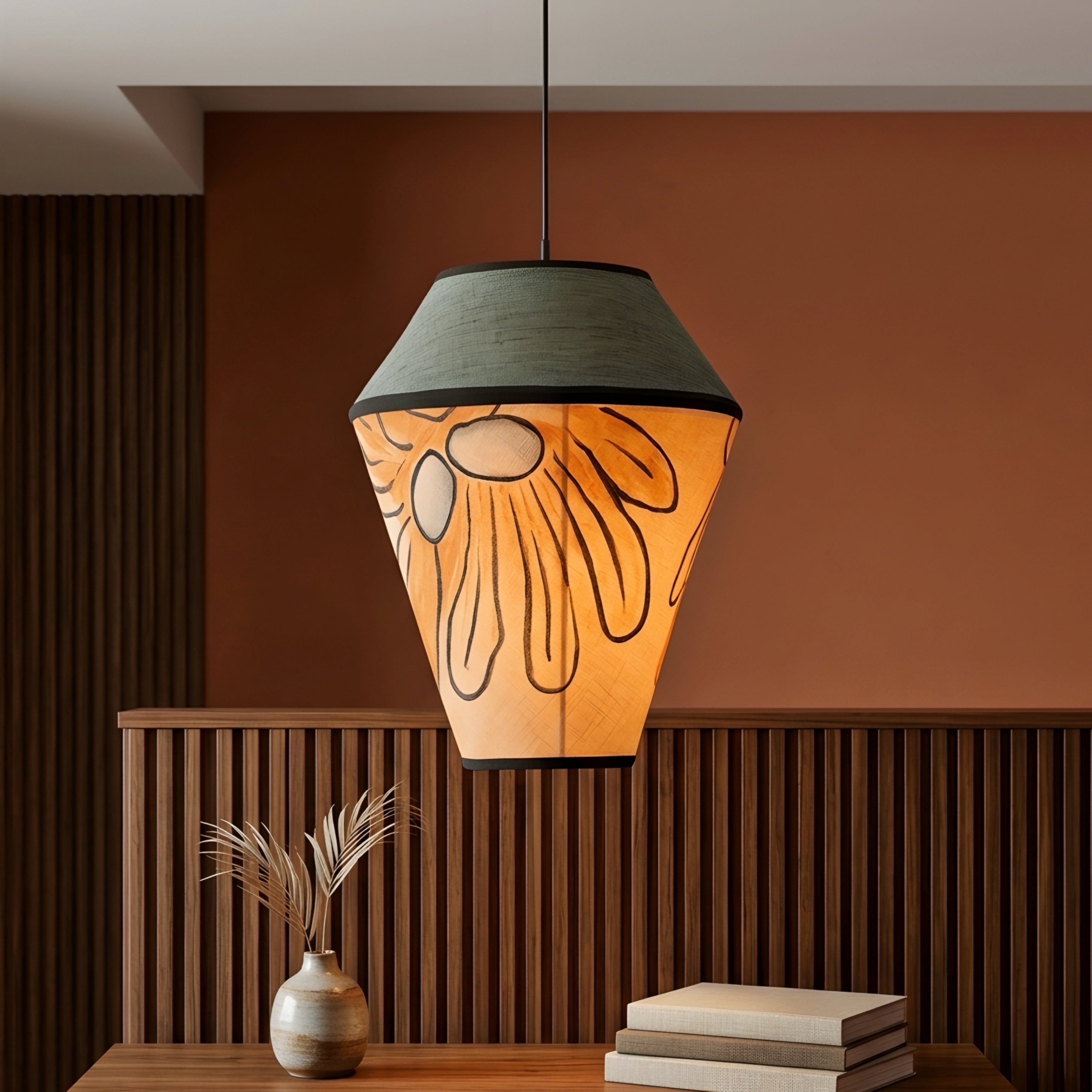 Zaytinya Fabric Pendant Light – Handcrafted Decorative Lighting Dining Room Kitchen Island Ceiling