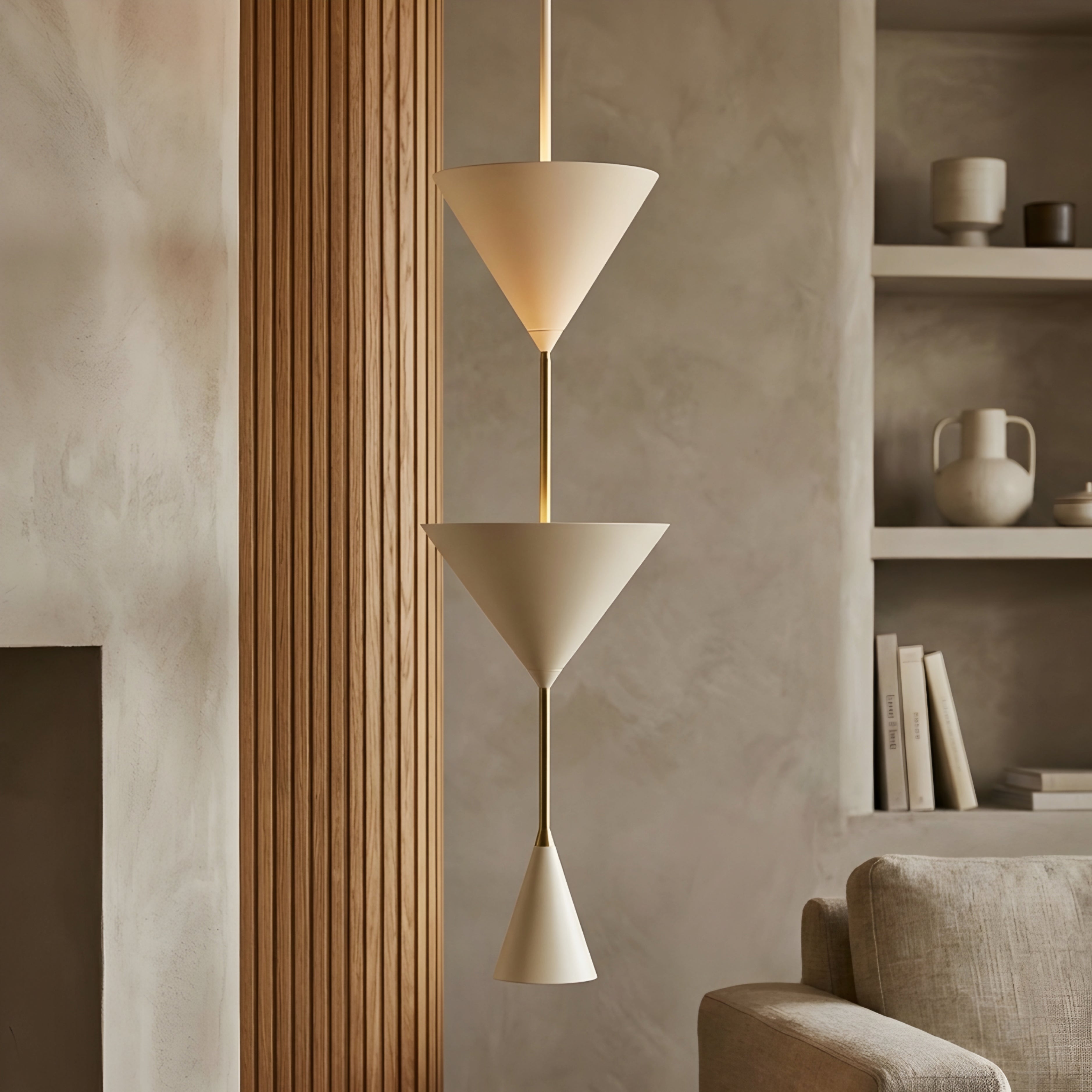 Triven Pendant Light – Modern White Cone 3-Light Hanging Fixture Dining Room Kitchen Island Decorative Lighting