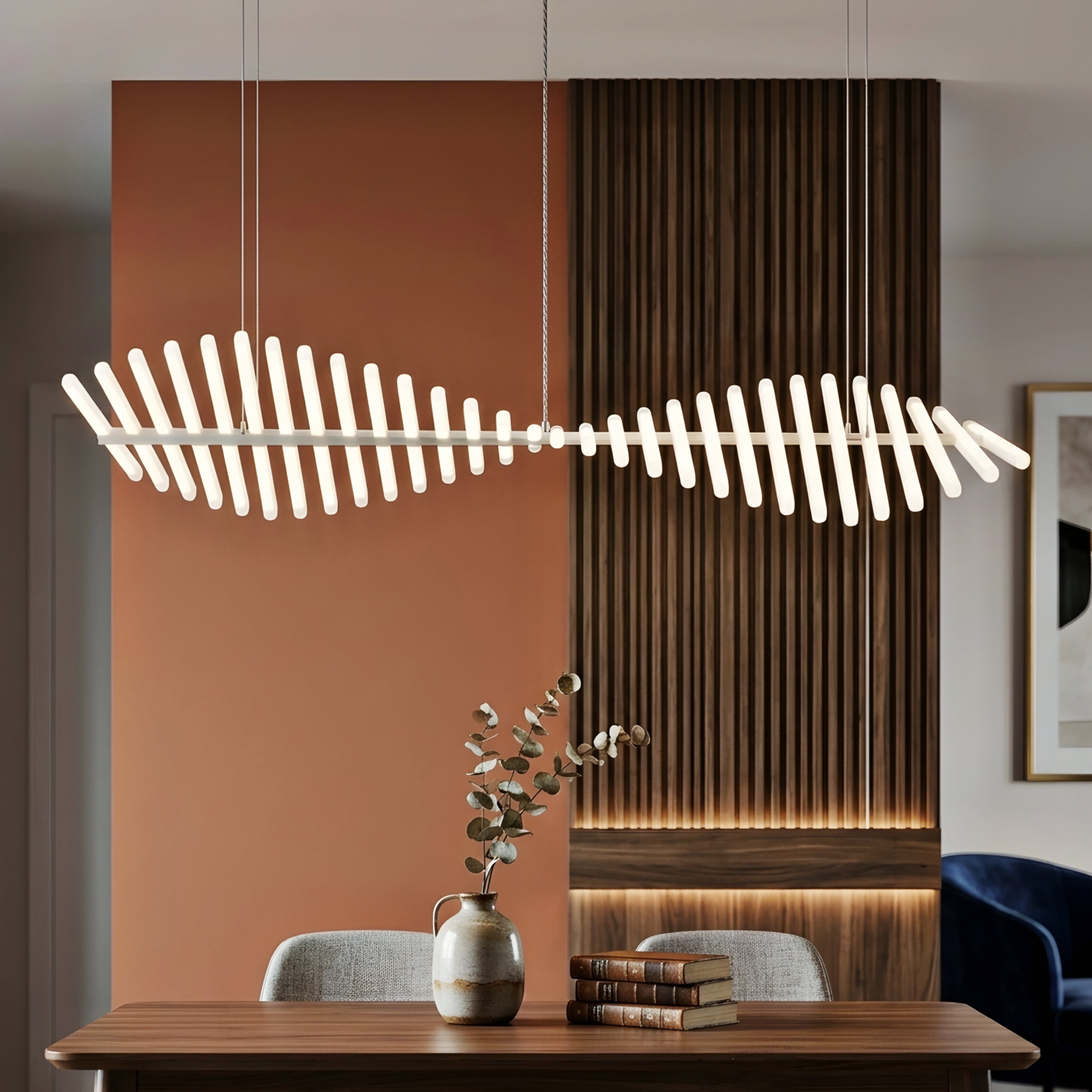 Spinara Linear Chandelier – LED Modern Pendant Light Dining Room Kitchen Island Ceiling Fixture