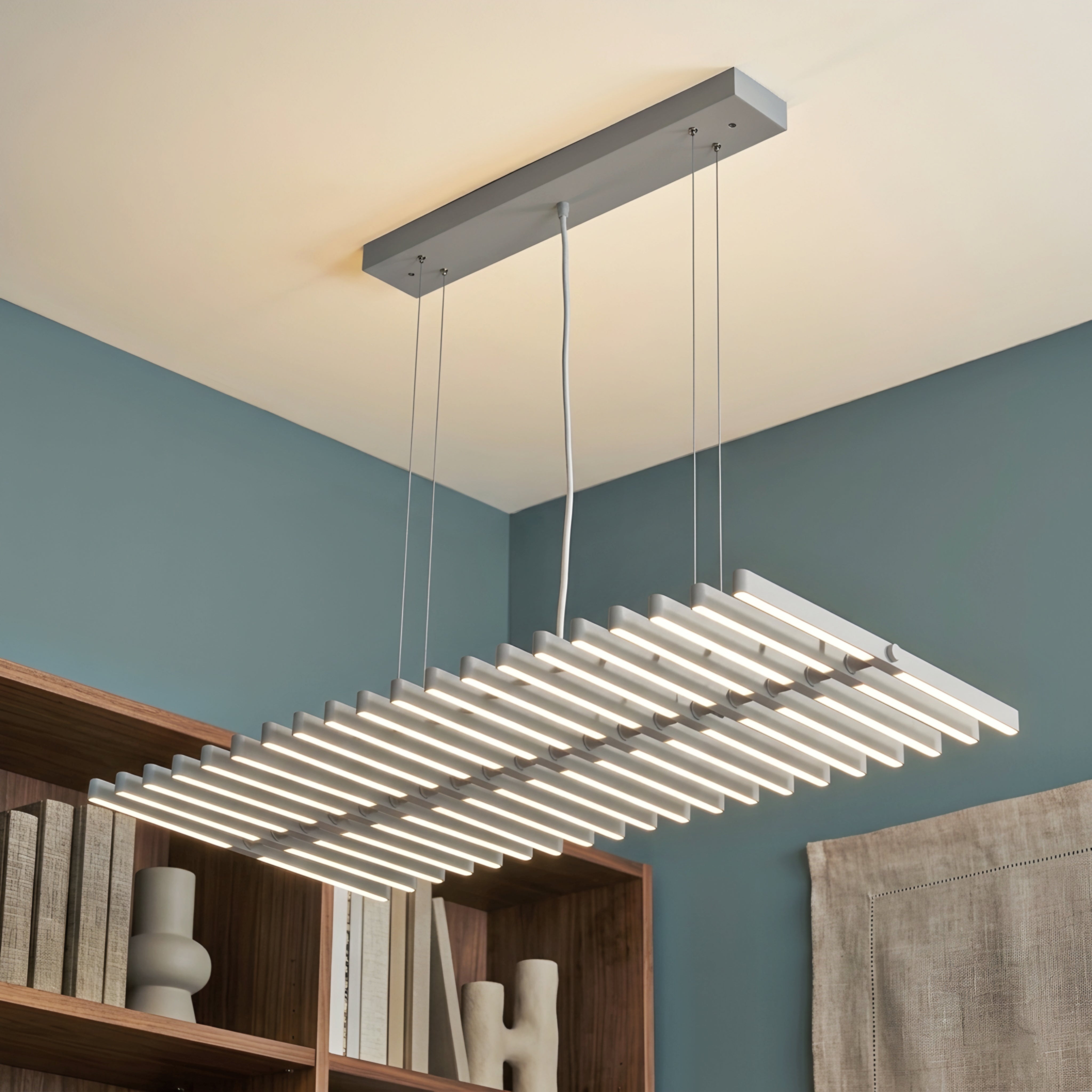 Spinara Linear Chandelier – LED Modern Pendant Light Dining Room Kitchen Island Ceiling Fixture