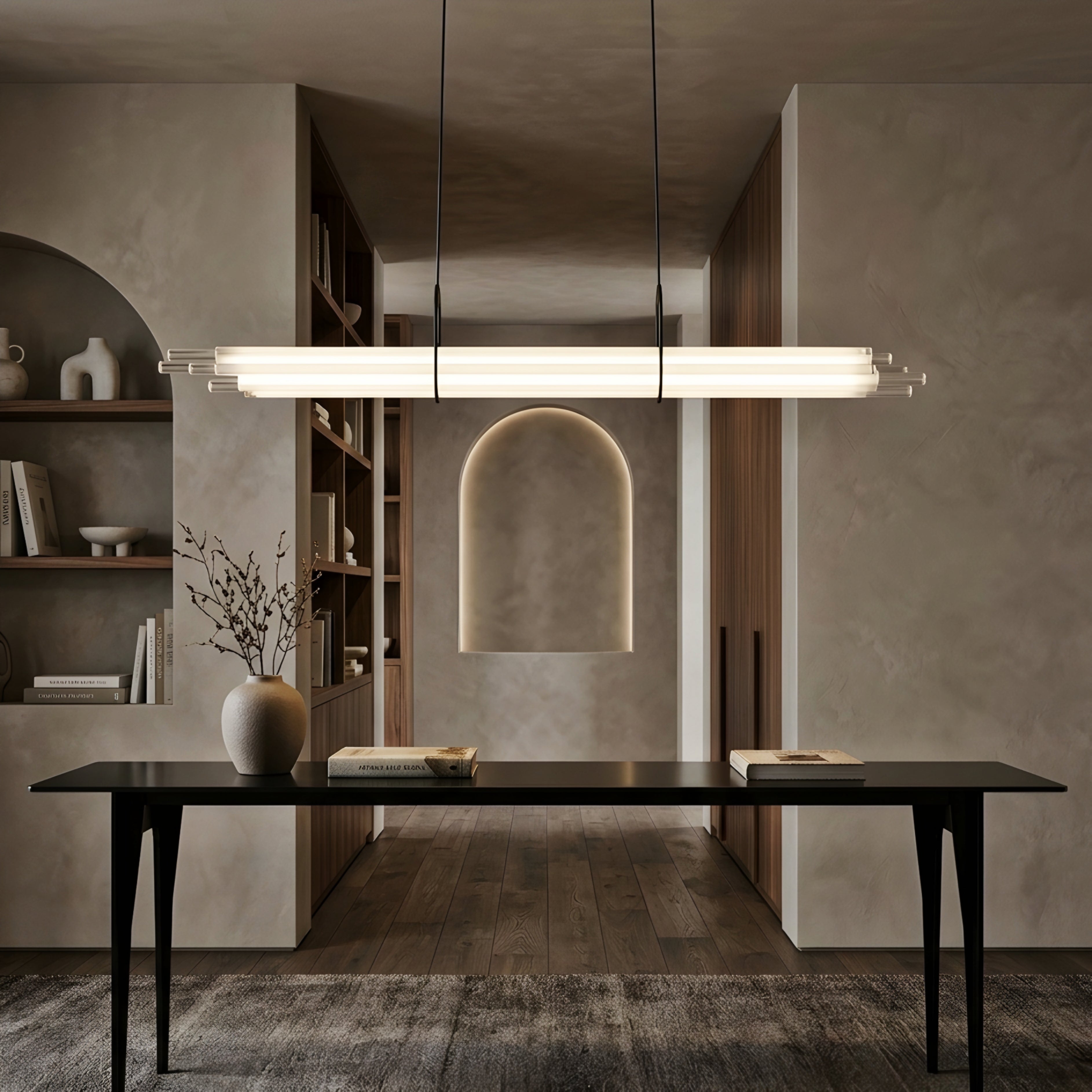 Cirrus Linear Pendant Light – Modern Dining Room Kitchen Island Chandelier Decorative Lighting Fixture