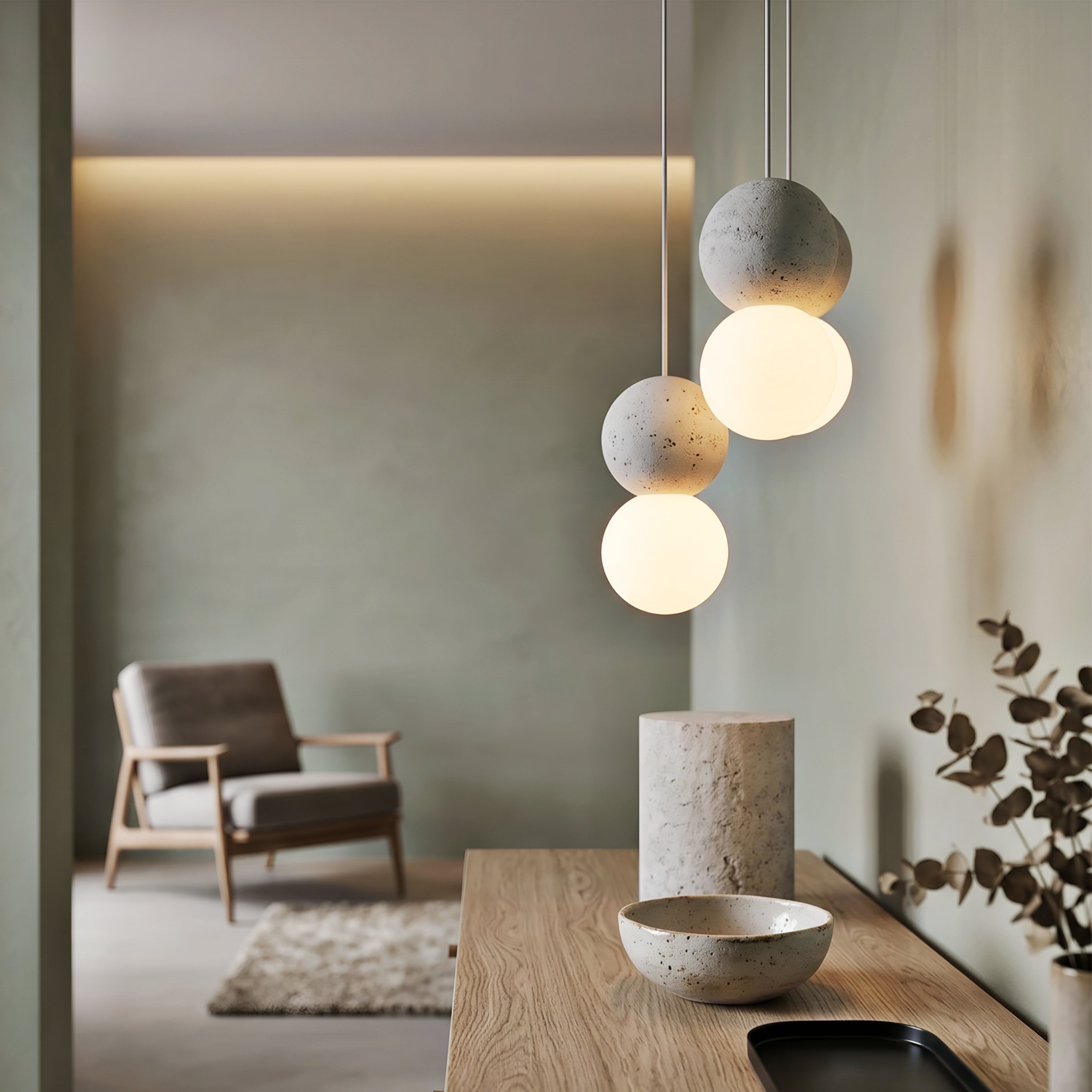 Gravito Sphere Pendant Light – Modern Terrazzo Globe Hanging Lamp Dining Room Kitchen Island Decorative Lighting