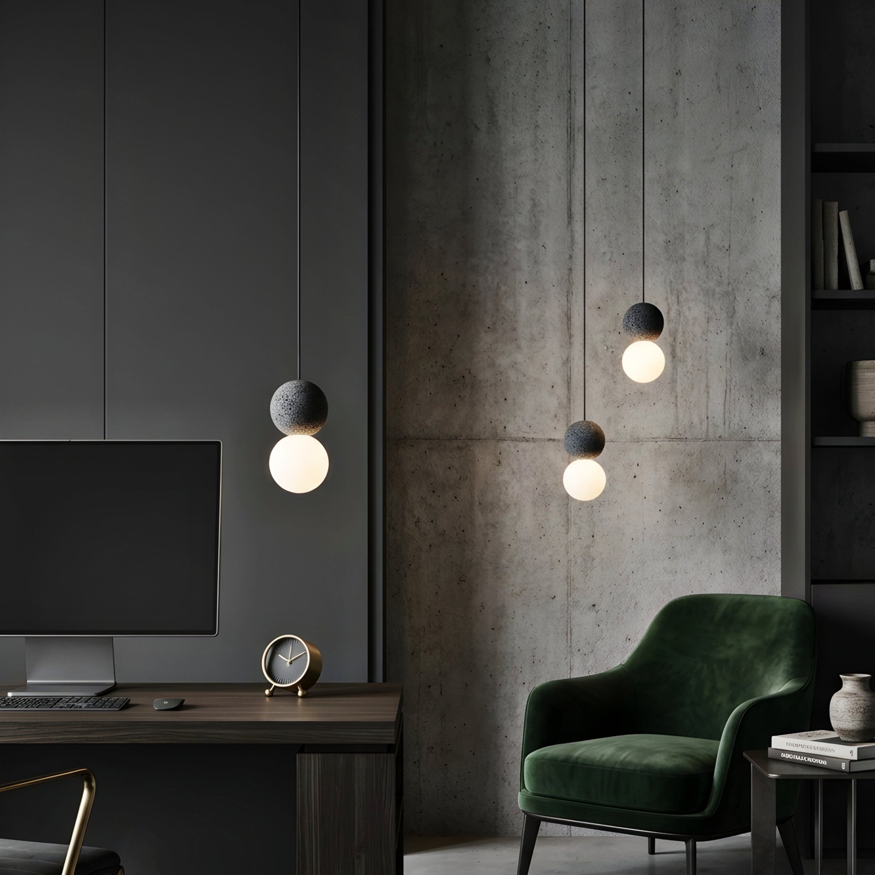 Gravito Sphere Pendant Light – Modern Terrazzo Globe Hanging Lamp Dining Room Kitchen Island Decorative Lighting