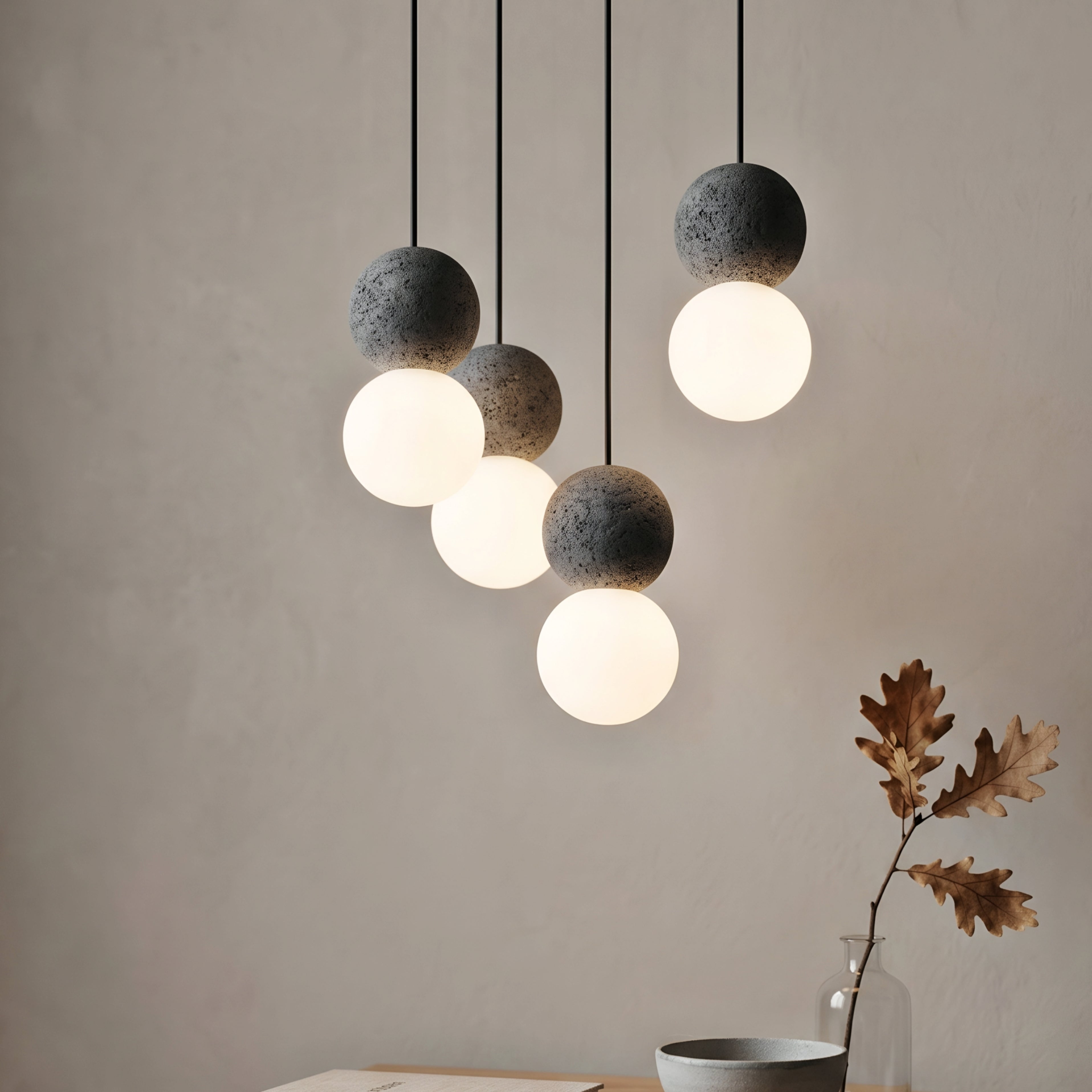 Gravito Sphere Pendant Light – Modern Terrazzo Globe Hanging Lamp Dining Room Kitchen Island Decorative Lighting
