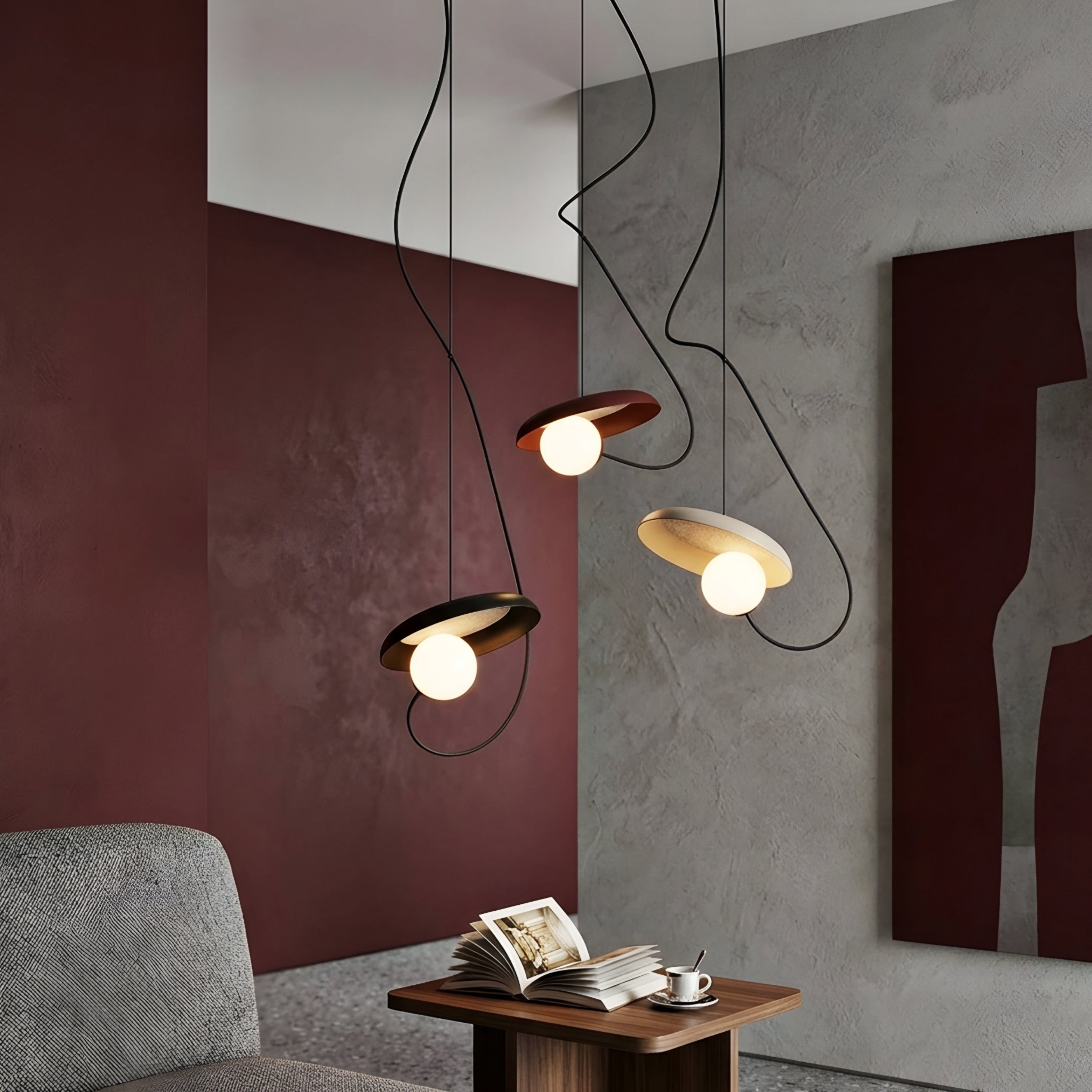 Orbix Magnetic Pendant Light – Modern Globe Adjustable Hanging Ceiling Lighting Kitchen Island Dining Room