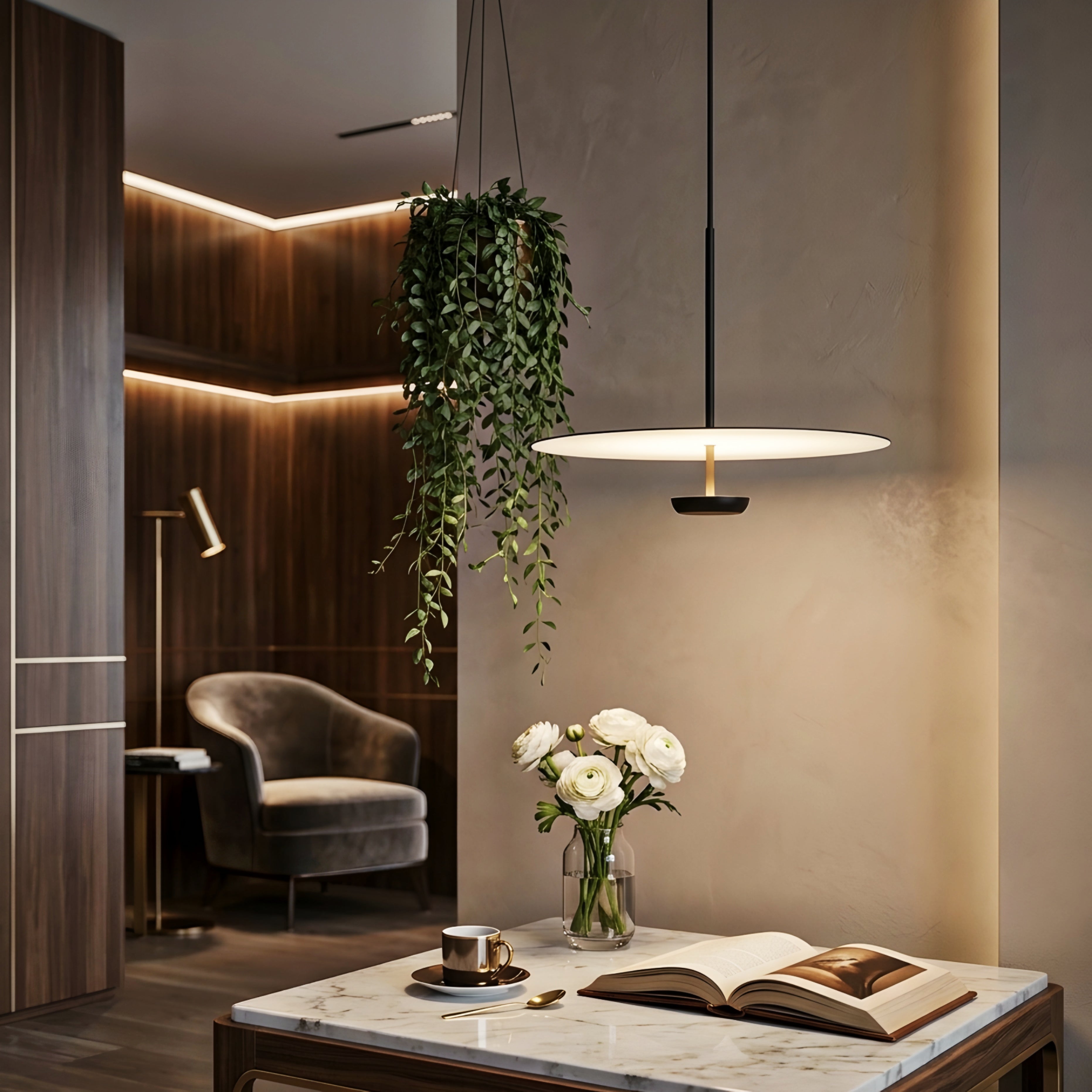 Avion Disc Pendant Light – LED Modern Minimalist Ceiling Lighting Dining Room Kitchen Island Decorative