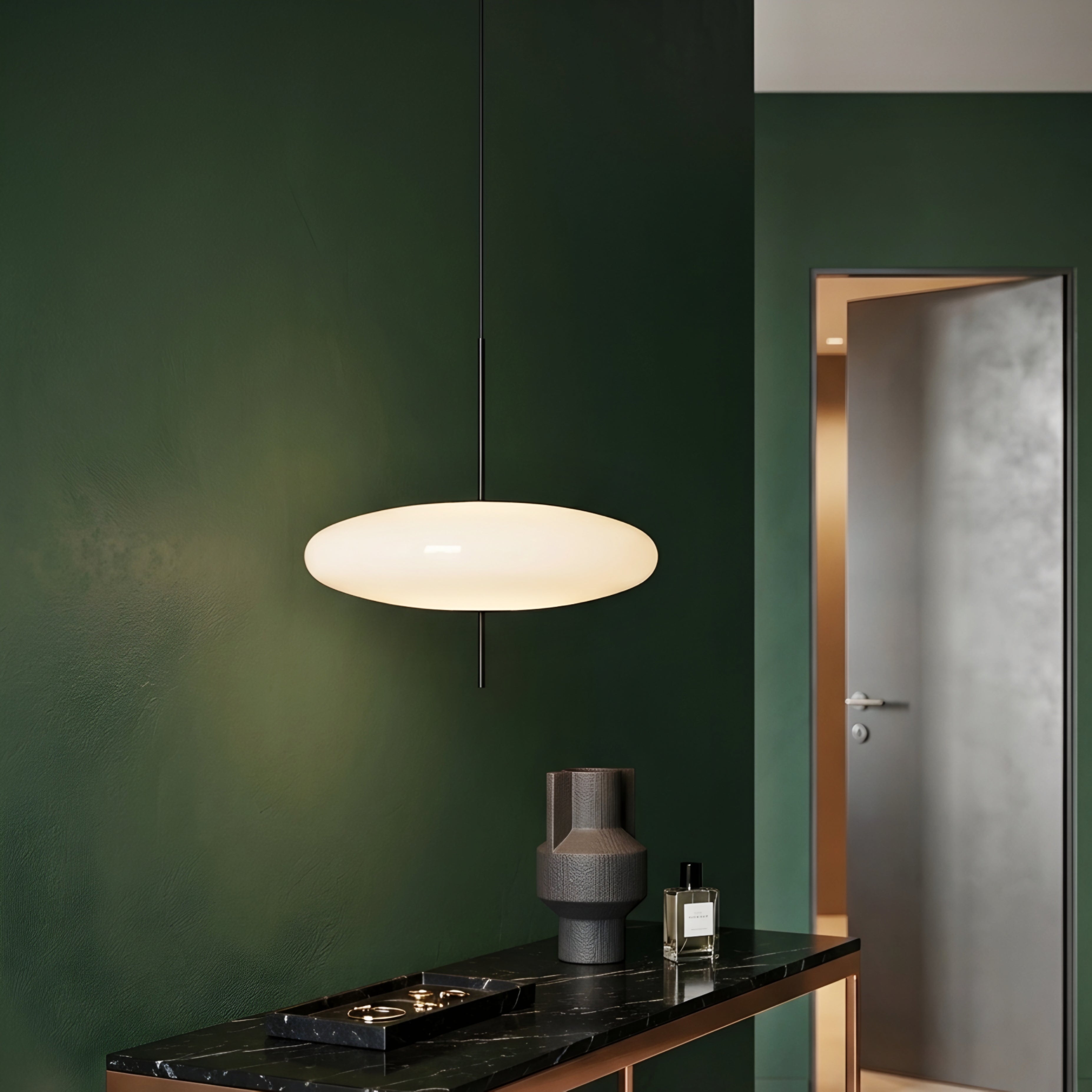 Orbix Disc Pendant Light – Modern White LED Ceiling Lamp Adjustable Dining Room Kitchen Island