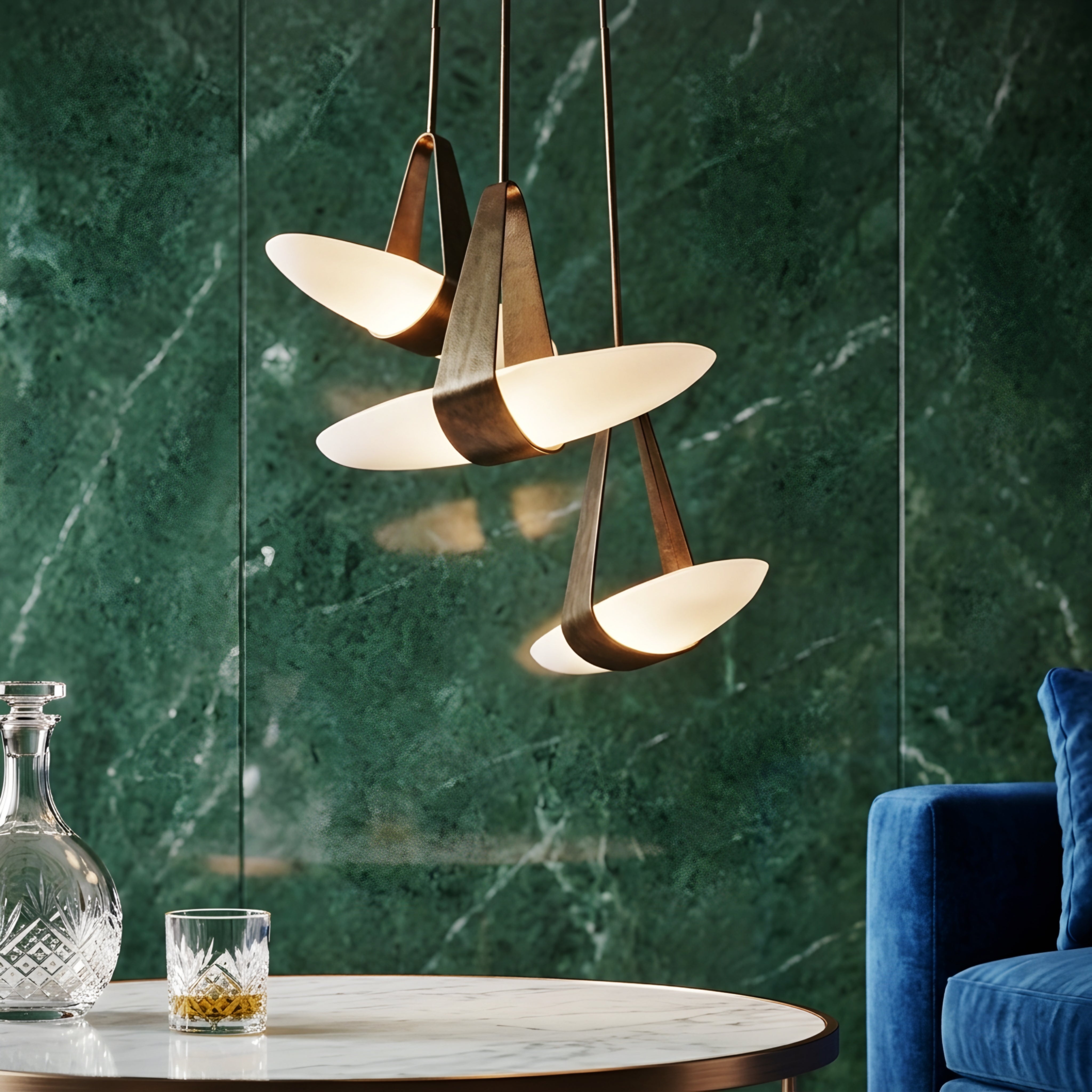 Craeven Pendant Light – Modern Glass Bronze Metal Hanging Ceiling Fixture Dining Room Kitchen Island