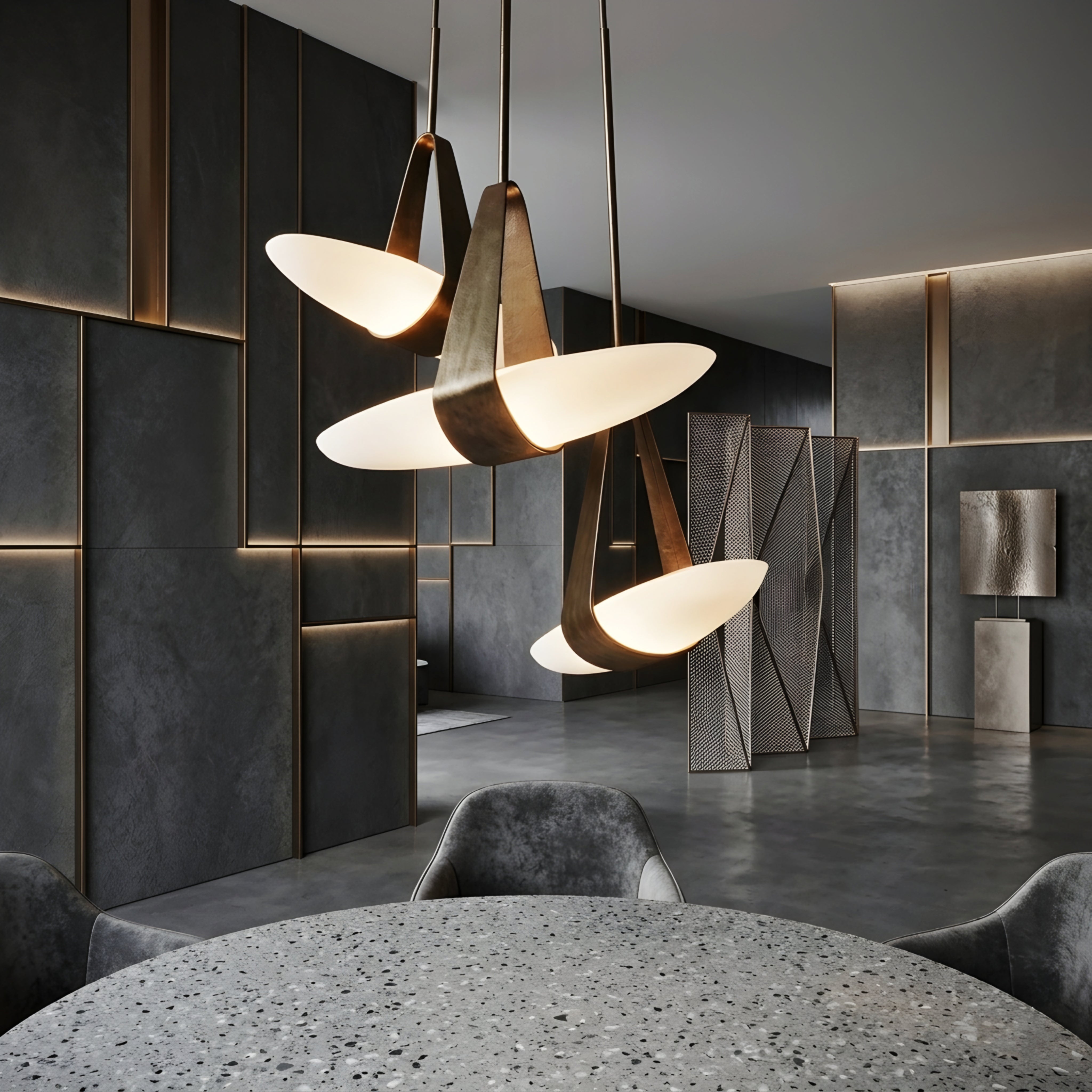 Craeven Pendant Light – Modern Glass Bronze Metal Hanging Ceiling Fixture Dining Room Kitchen Island