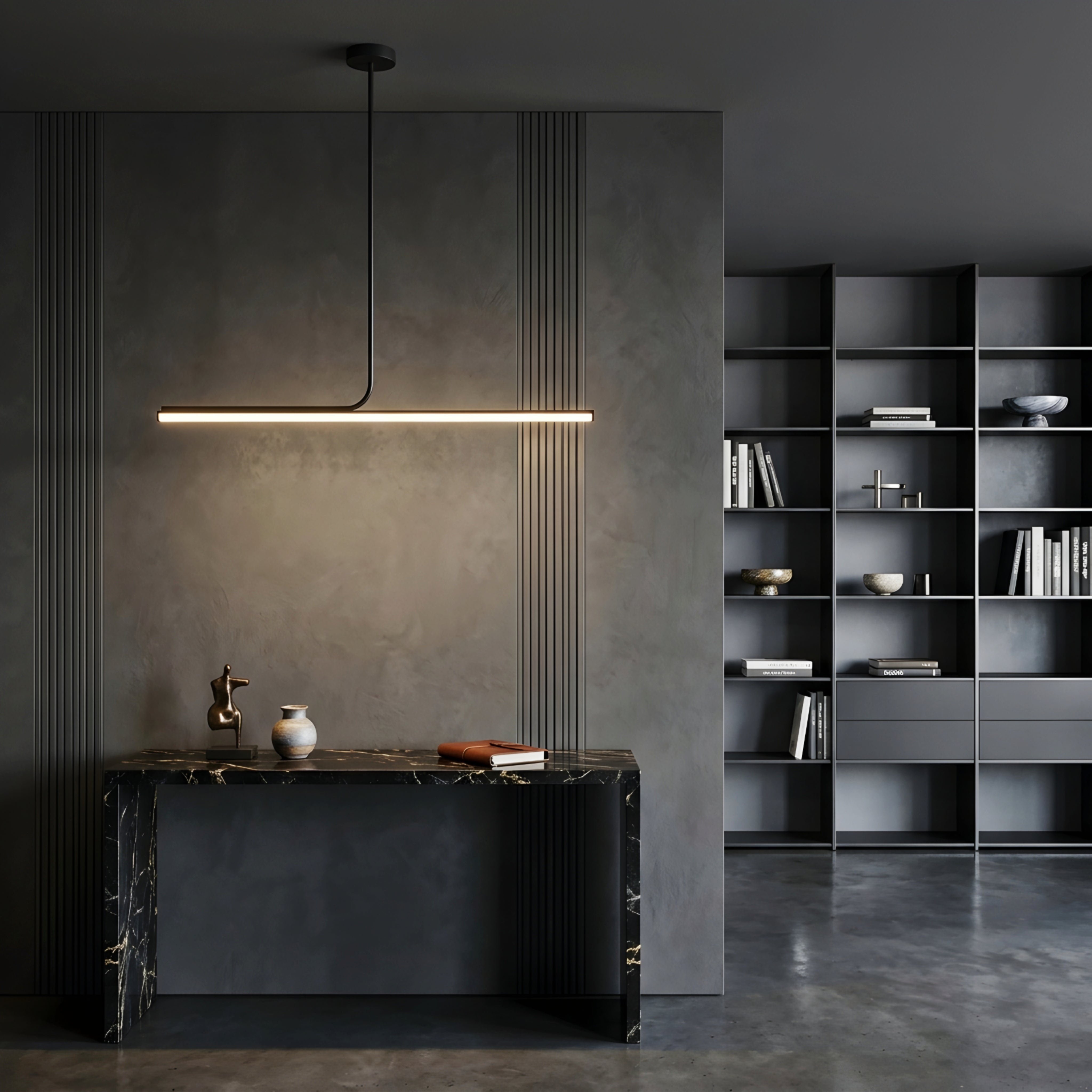 Elevon Linear Pendant Light – Modern Black LED Linear Suspension Dining Room Kitchen Island Lighting