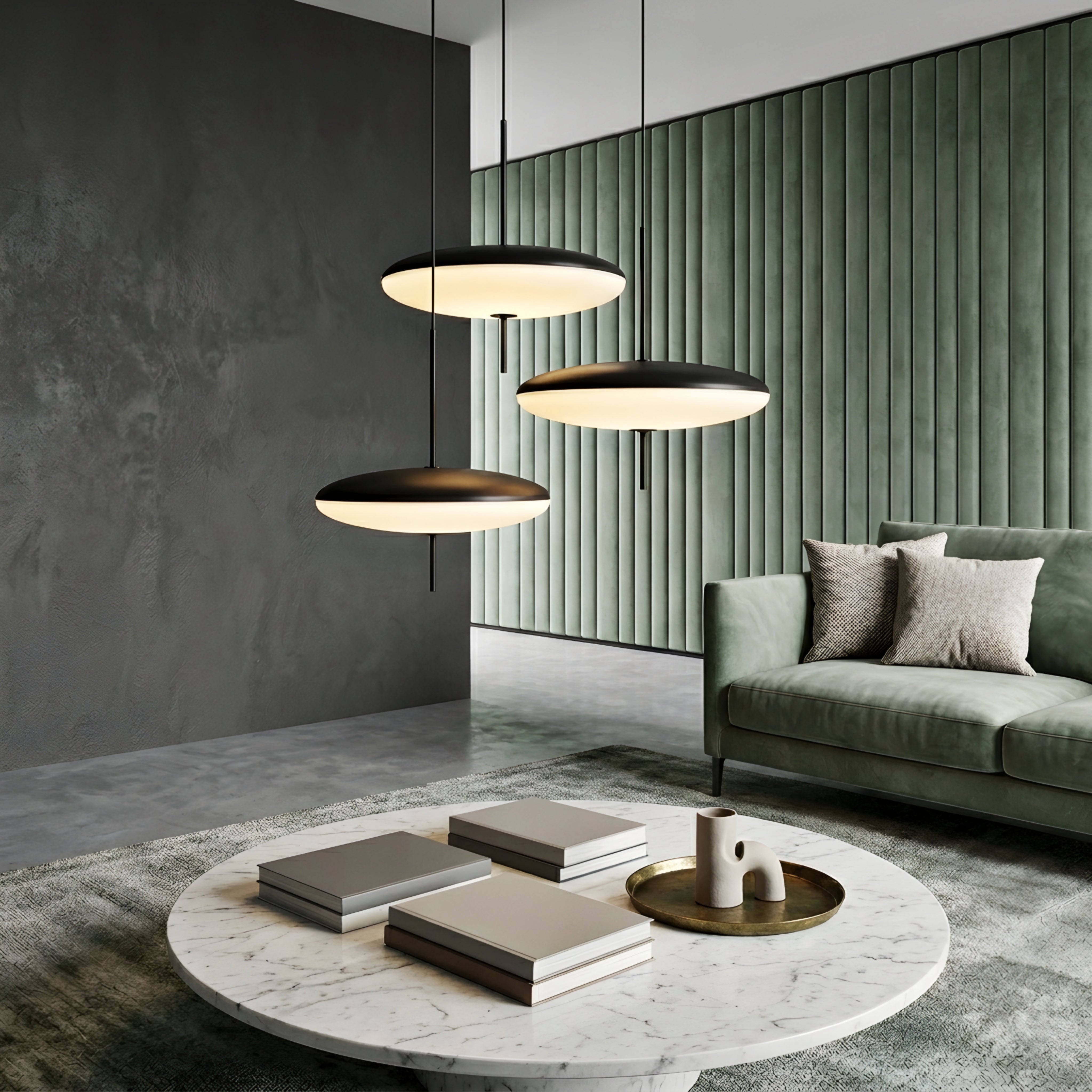 Orbeth Disc Pendant Light – LED Modern Black White Ceiling Lamp Dining Room Kitchen Island Decorative Lighting