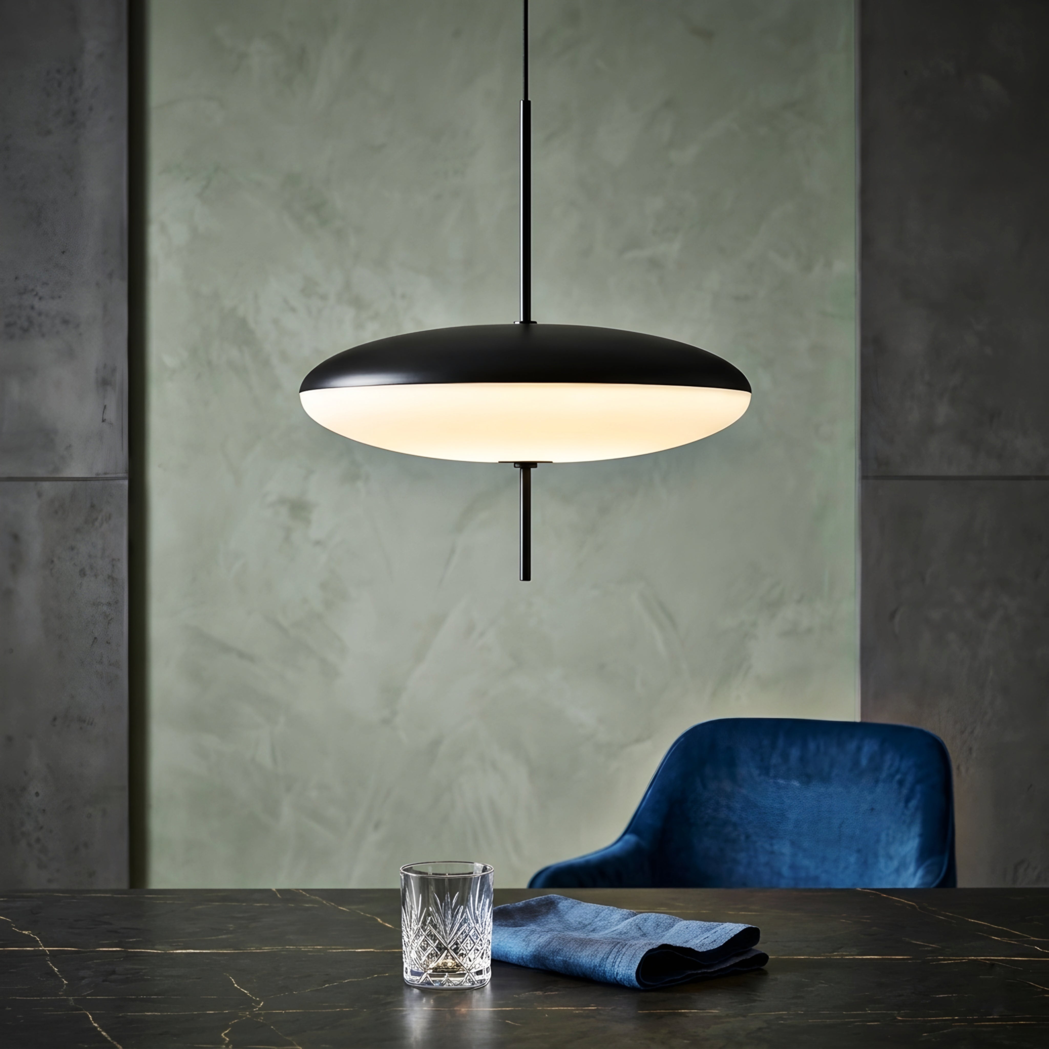 Orbeth Disc Pendant Light – LED Modern Black White Ceiling Lamp Dining Room Kitchen Island Decorative Lighting