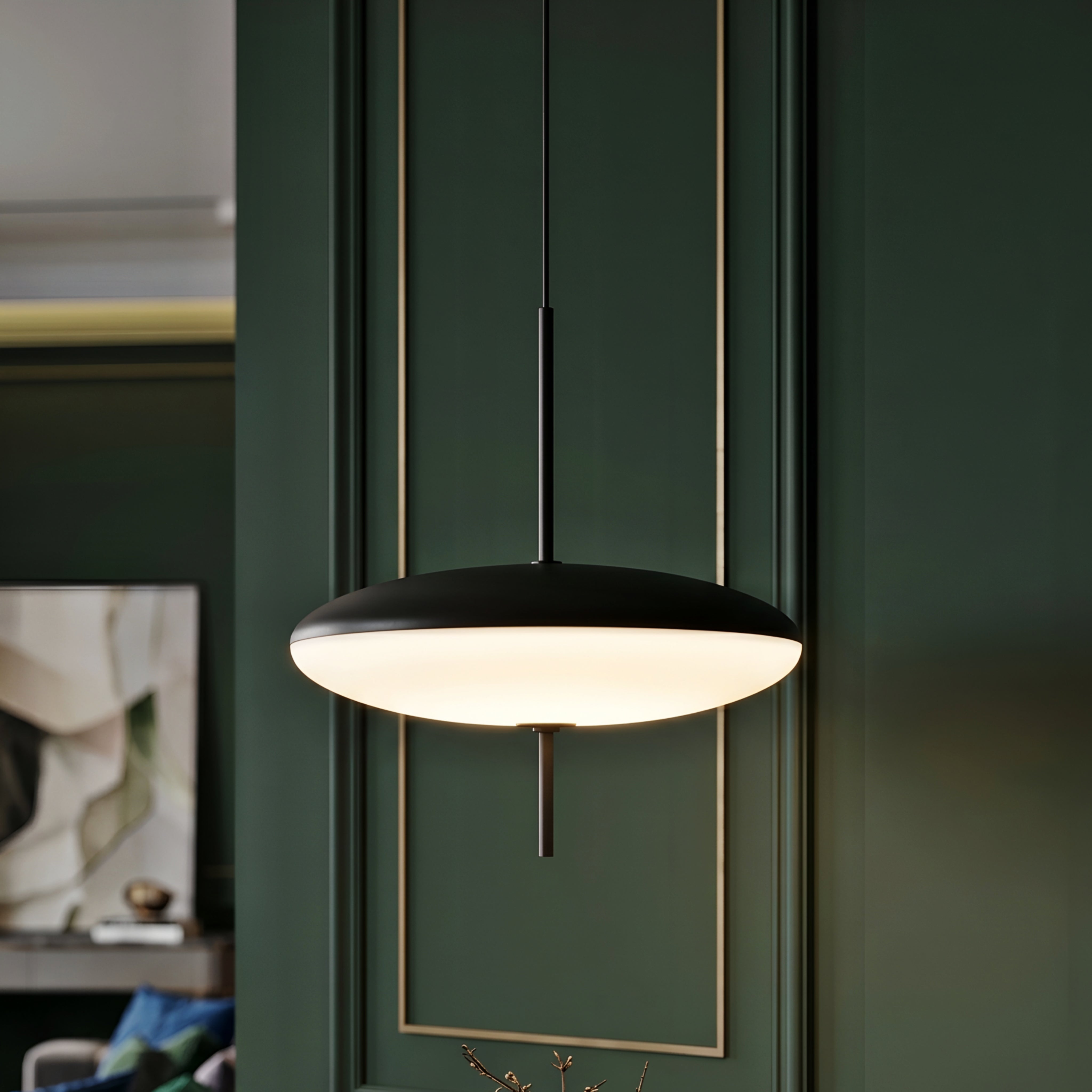 Orbeth Disc Pendant Light – LED Modern Black White Ceiling Lamp Dining Room Kitchen Island Decorative Lighting