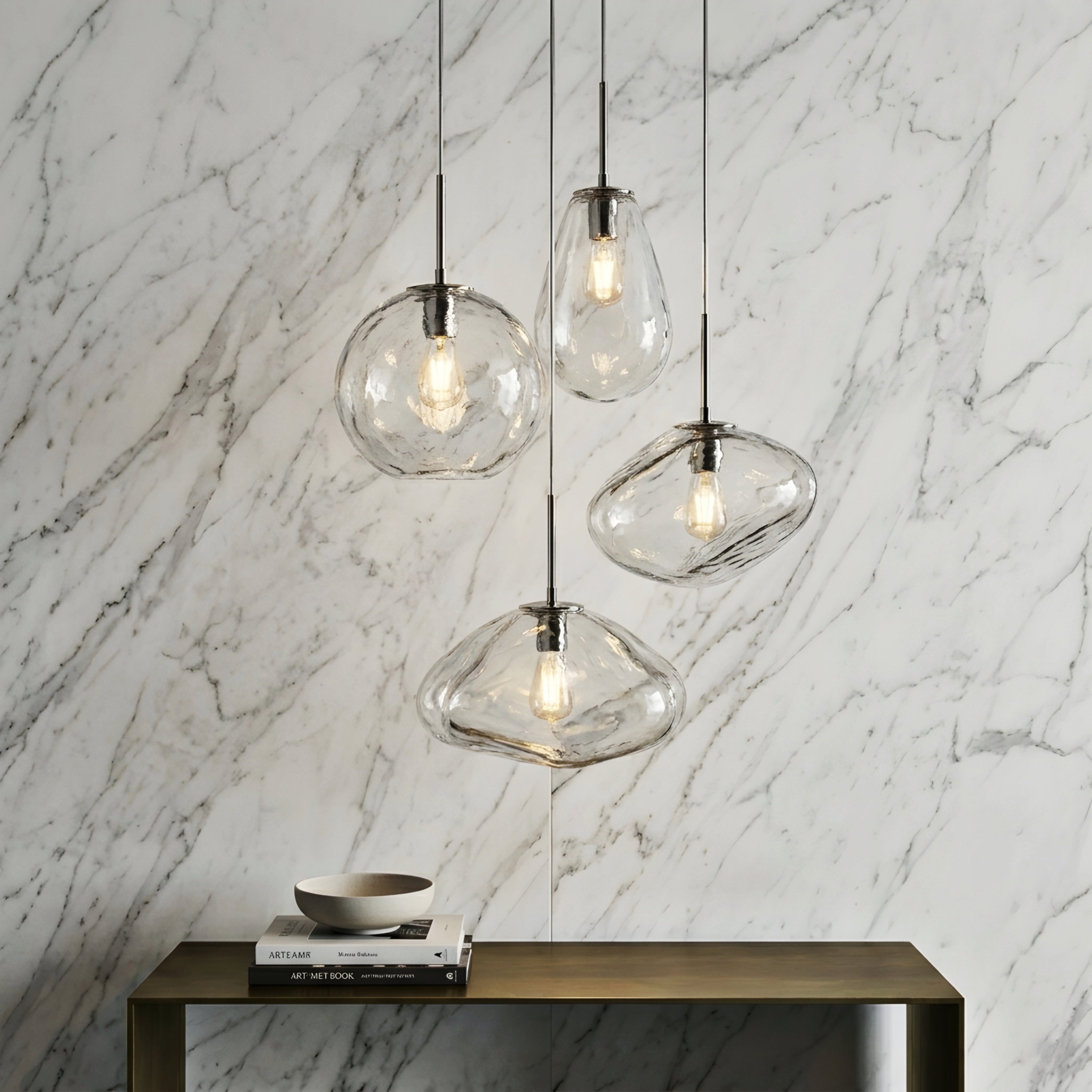 Helixo Cloud Pendant Light – Modern Glass Hanging Ceiling Light Dining Room Kitchen Island Decorative Lighting