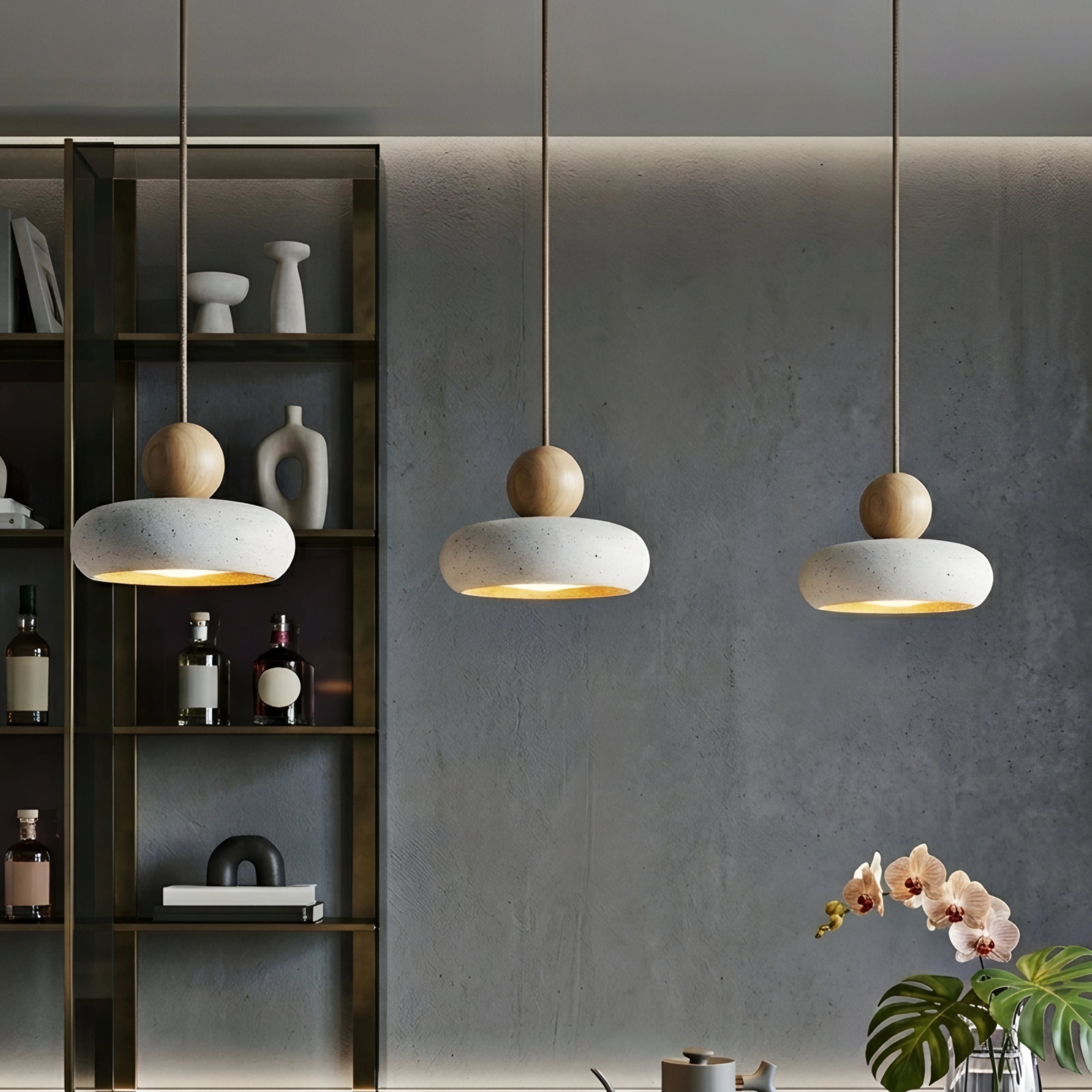 Gravitas Orb Pendant Light – Ceramic Hanging Ceiling Light Modern Kitchen Island Dining Room