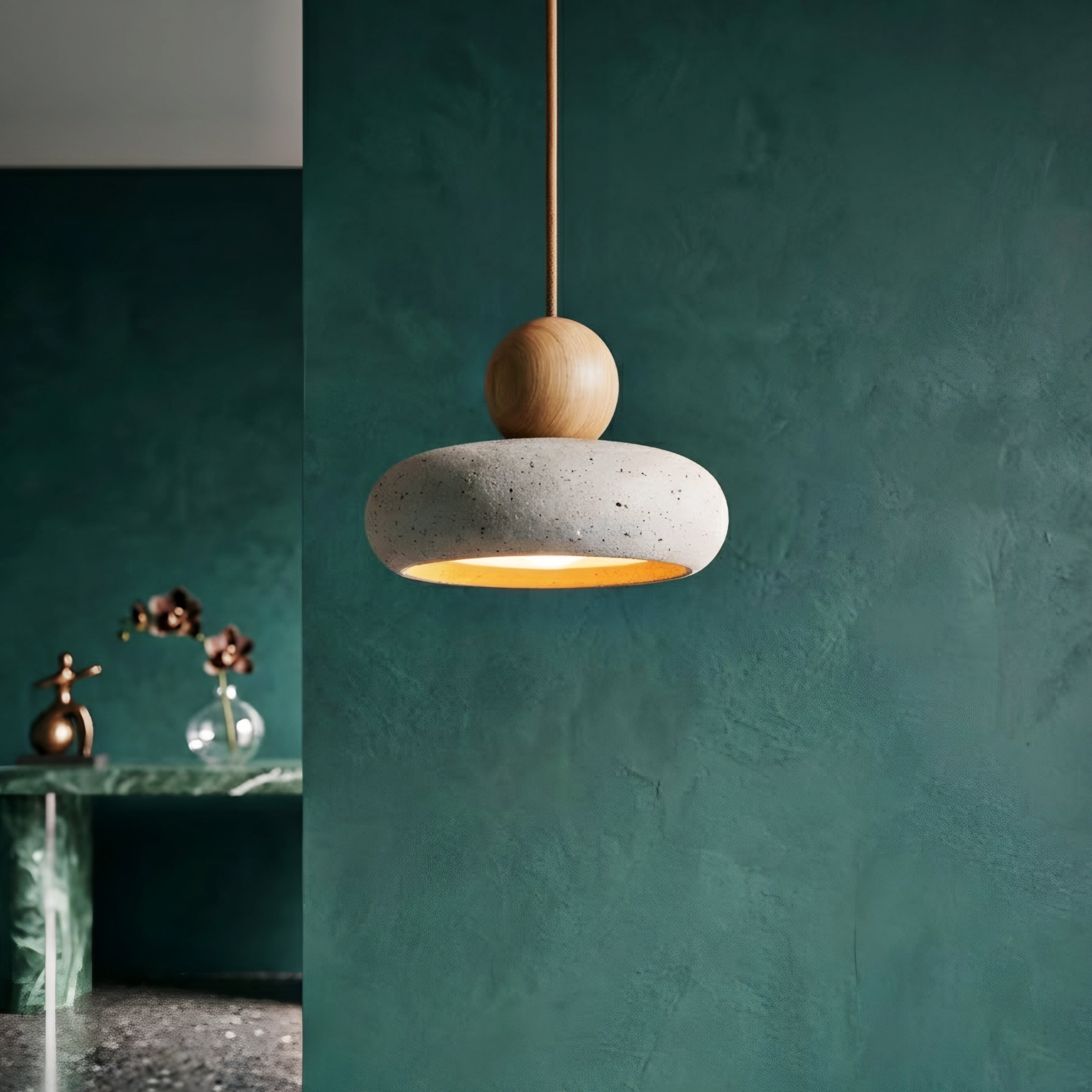 Gravitas Orb Pendant Light – Ceramic Hanging Ceiling Light Modern Kitchen Island Dining Room
