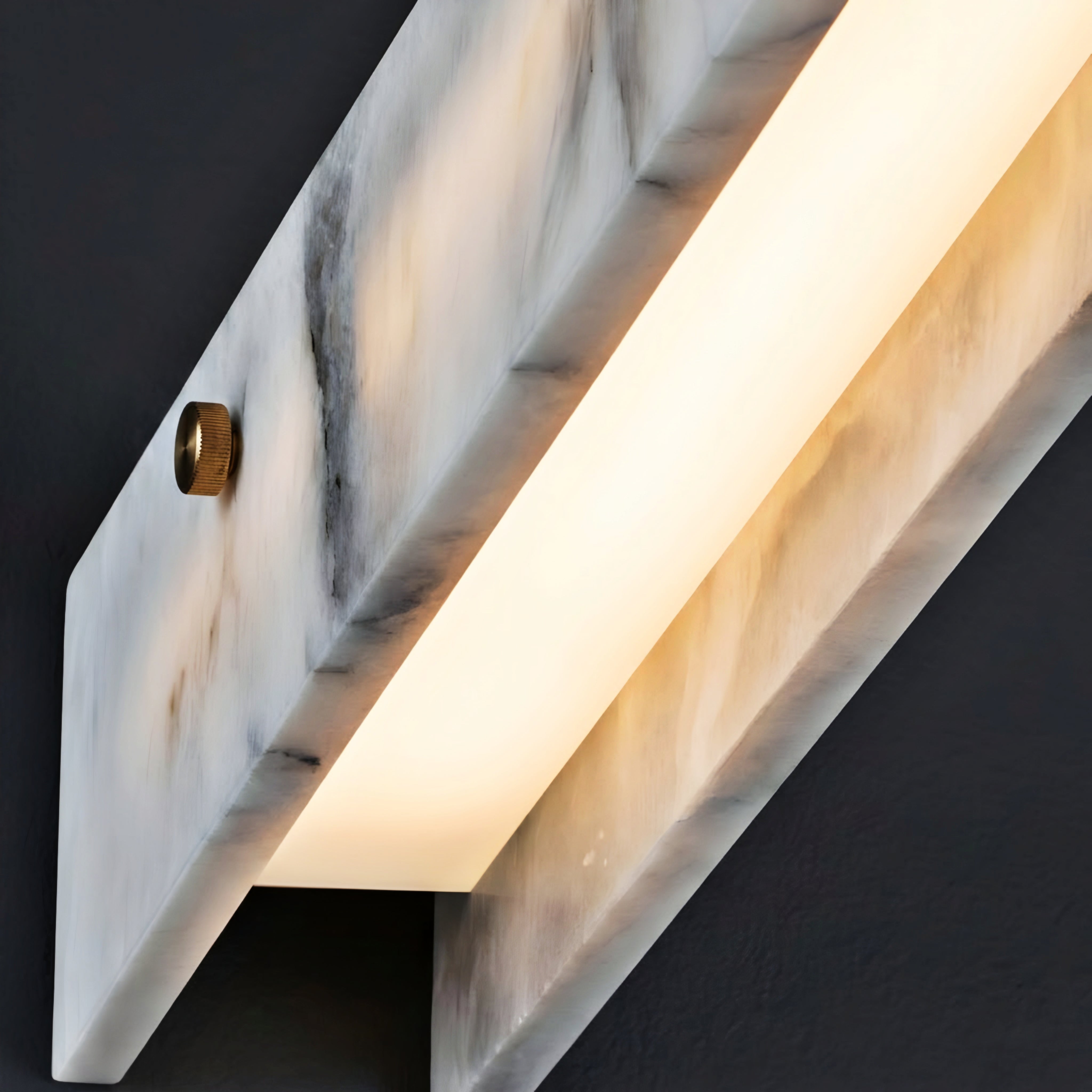 Marvex Linear Pendant Light – Modern Marble Hanging Fixture Dining Room Kitchen Island Decorative Lighting
