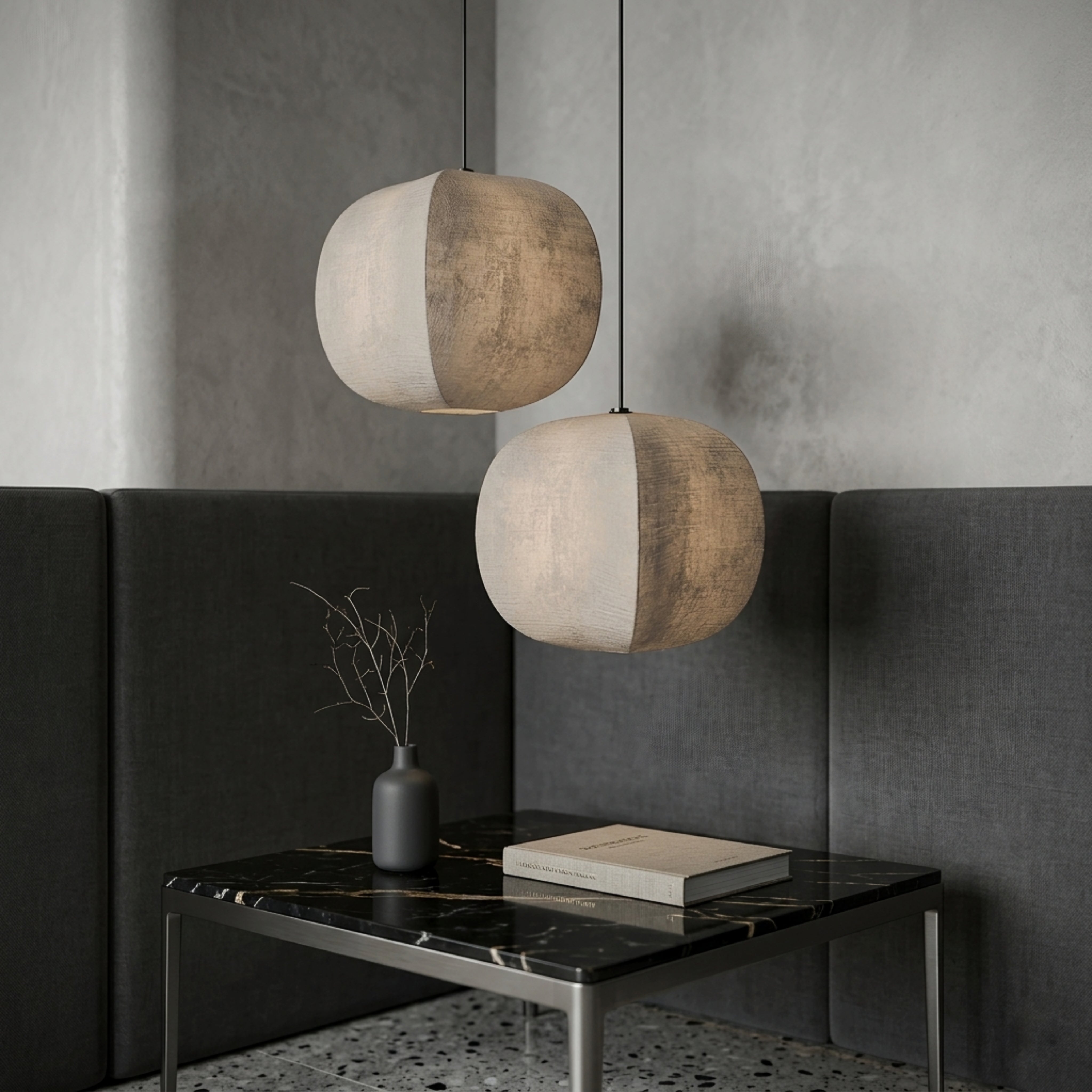 Kumo Linen Lantern Pendant Light – Modern Fabric Pendant Lighting Dining Room Living Room Decorative