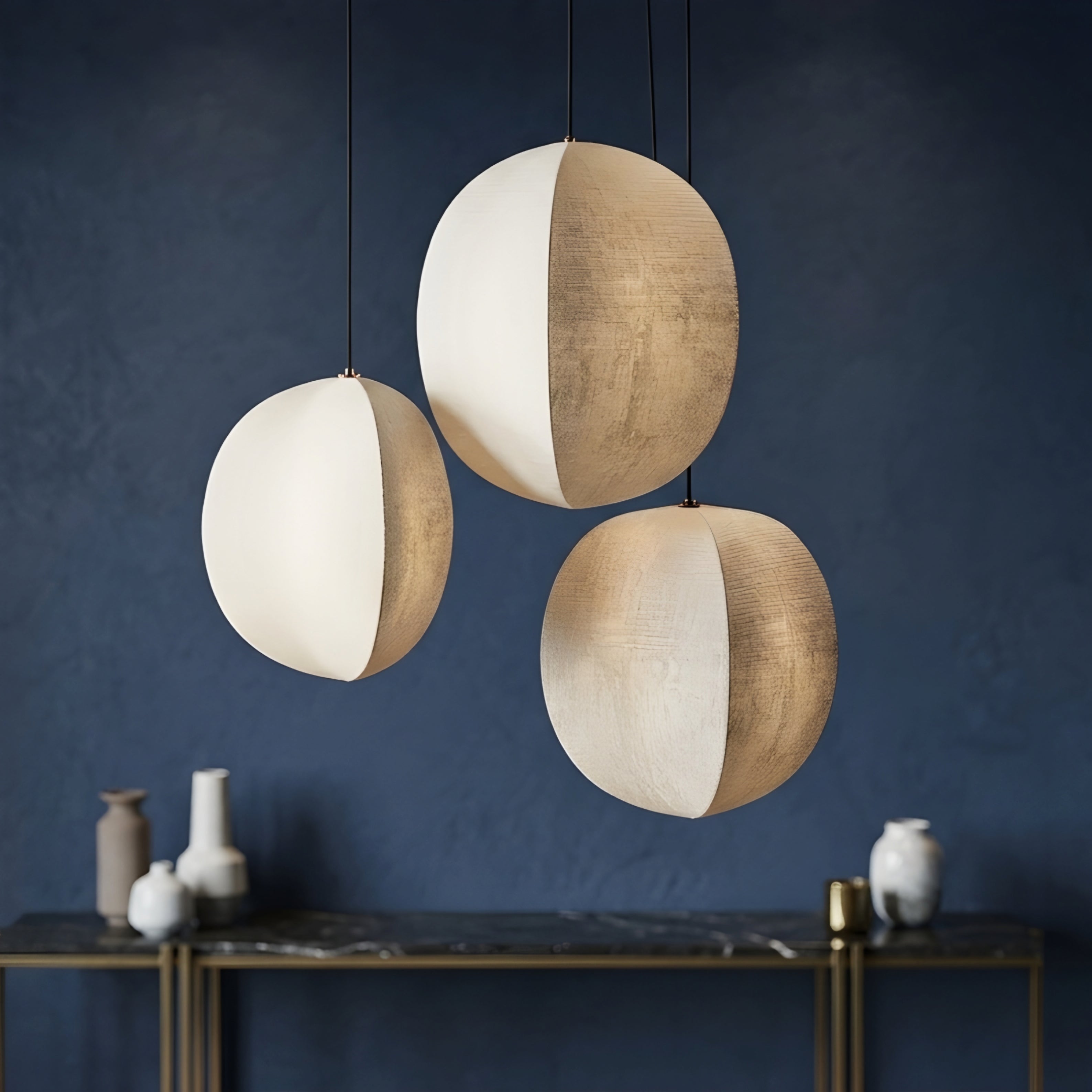 Kumo Linen Lantern Pendant Light – Modern Fabric Pendant Lighting Dining Room Living Room Decorative