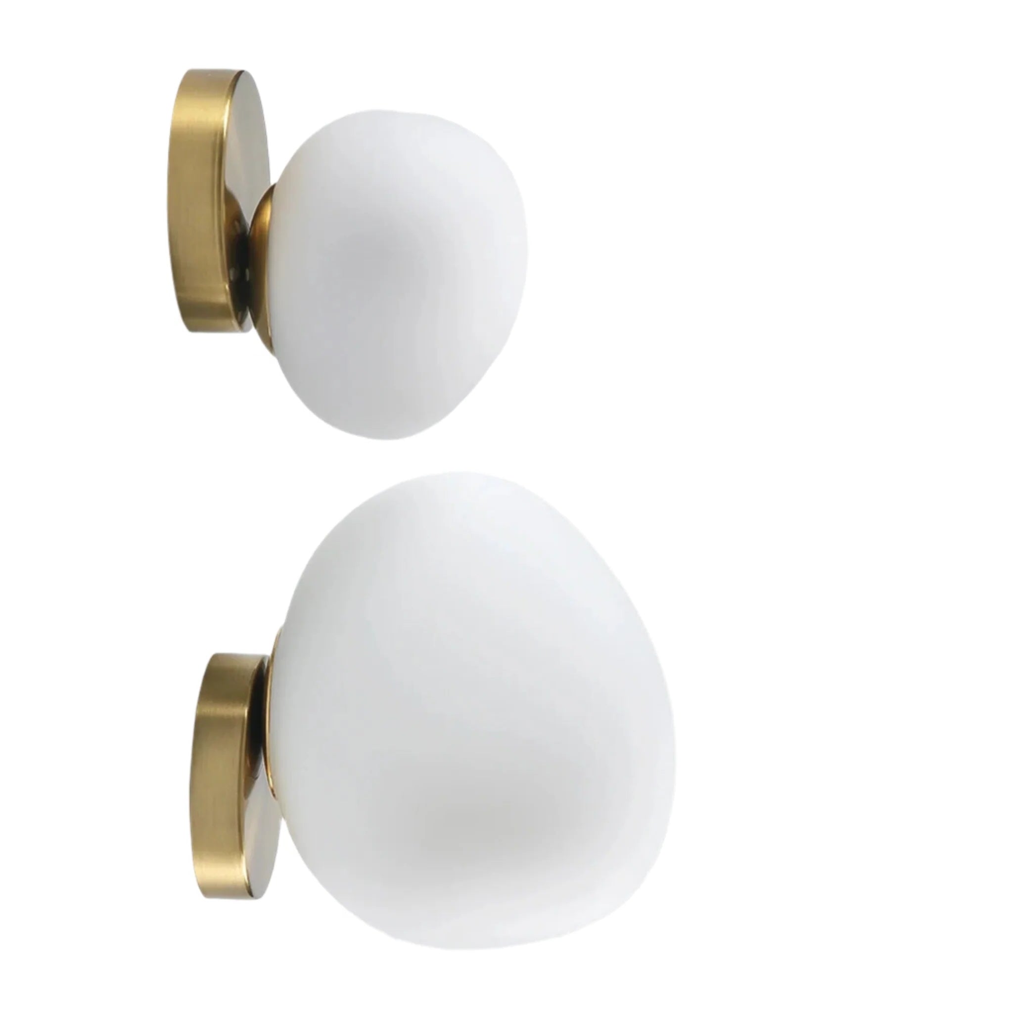 Ovella Globe Wall Sconce – Modern Brass White Glass Bedroom Bathroom Vanity Decorative Lighting