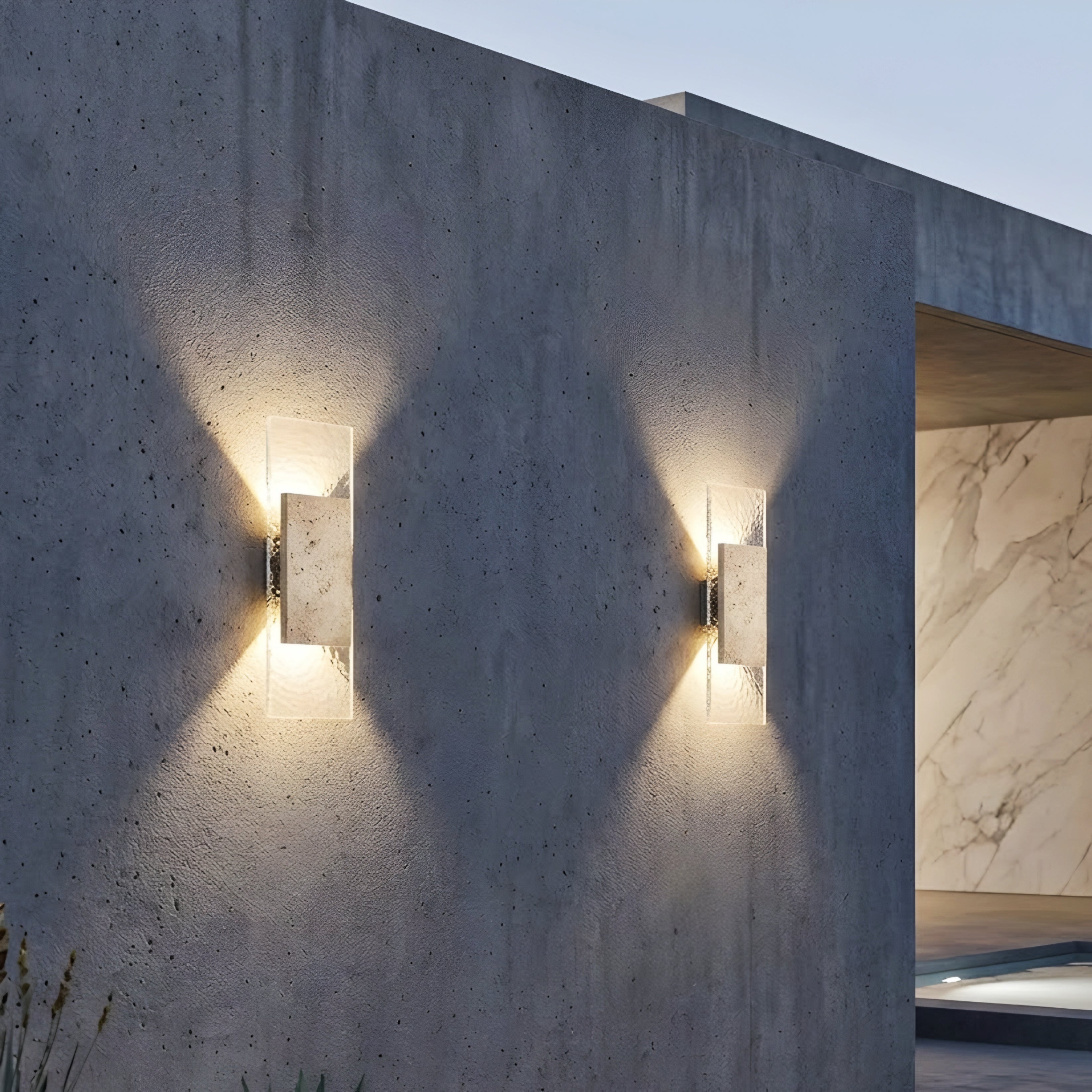 Terravex Stone Wall Sconce – LED Outdoor Waterproof Modern Decorative Lighting Fixture Patio Bedroom