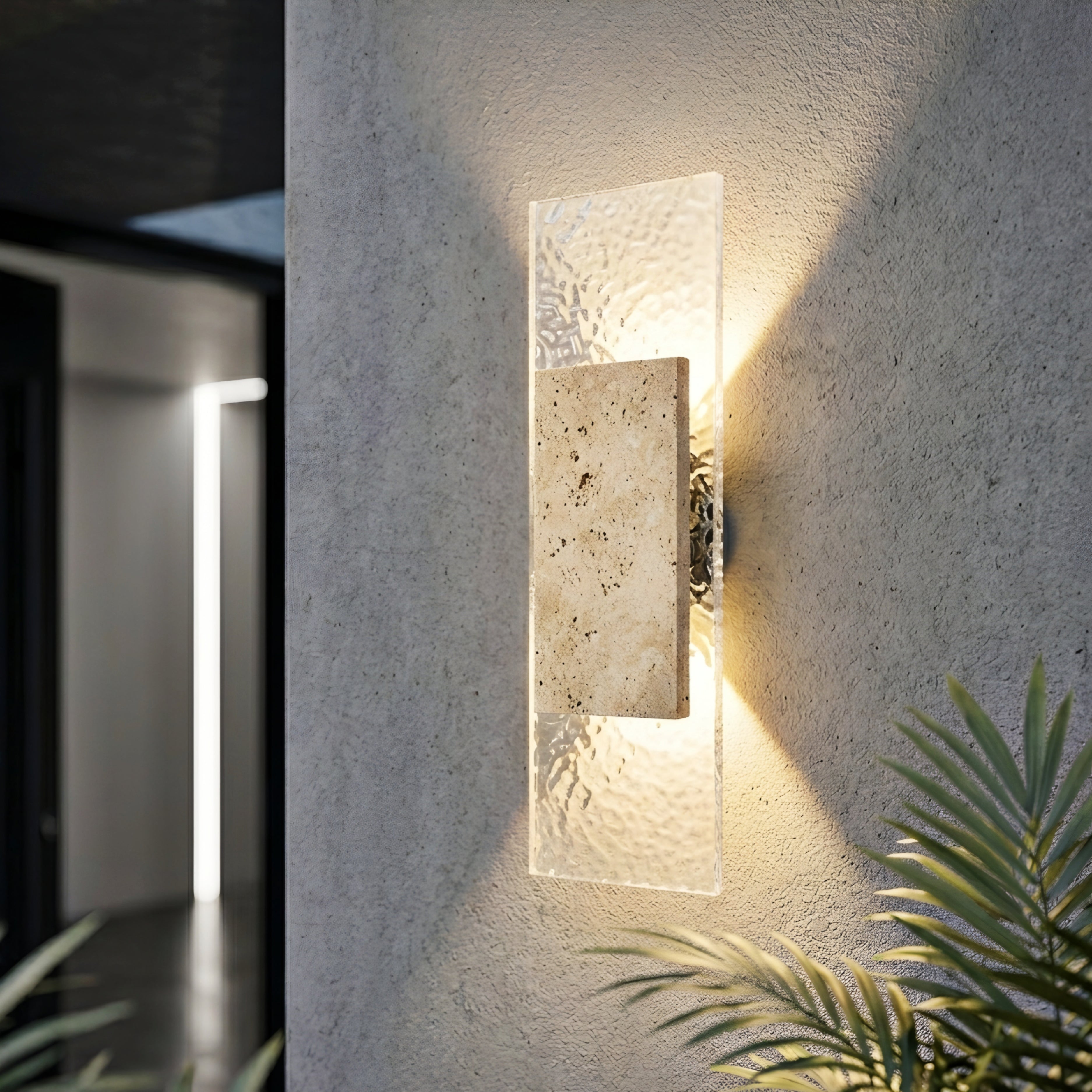 Terravex Stone Wall Sconce – LED Outdoor Waterproof Modern Decorative Lighting Fixture Patio Bedroom