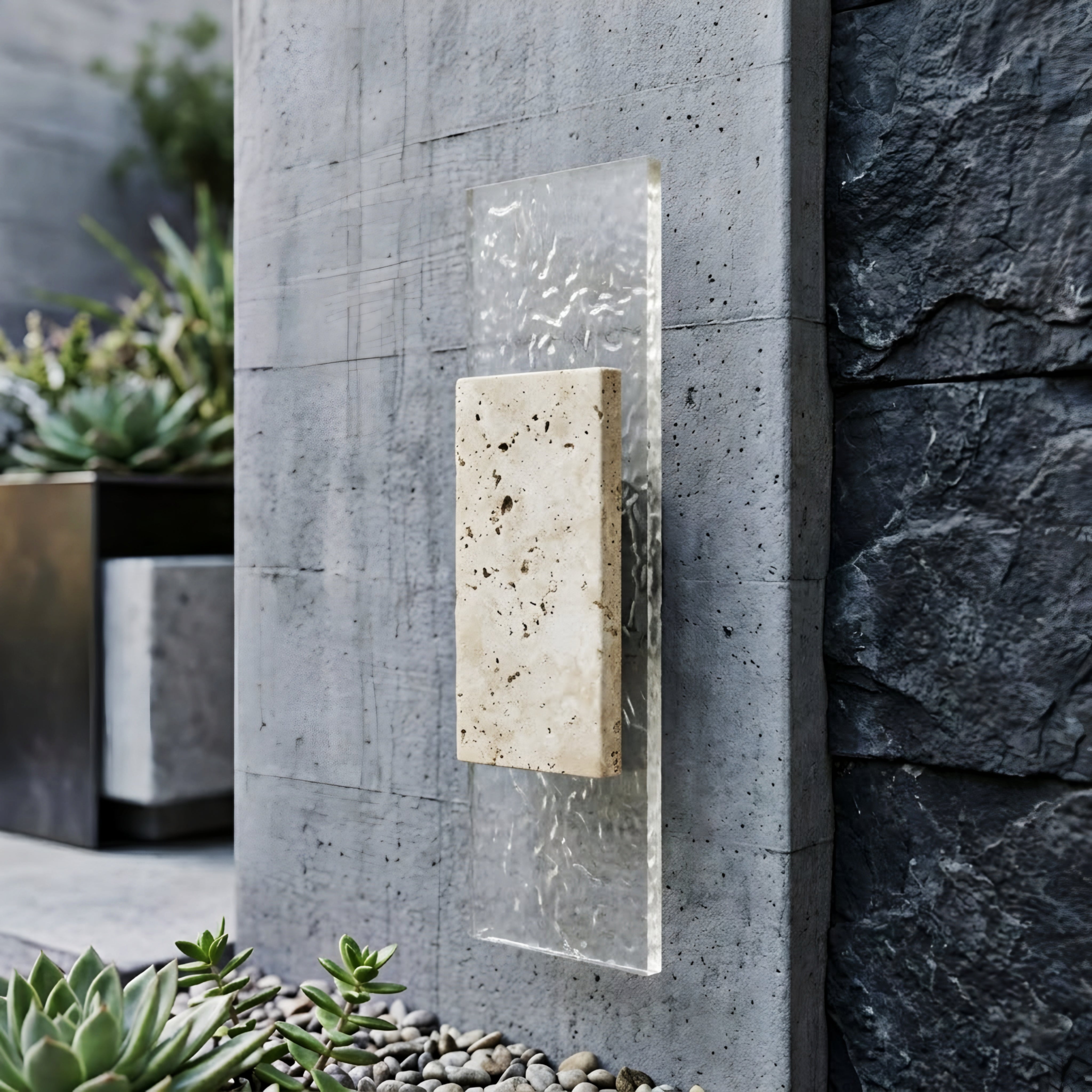 Terravex Stone Wall Sconce – LED Outdoor Waterproof Modern Decorative Lighting Fixture Patio Bedroom