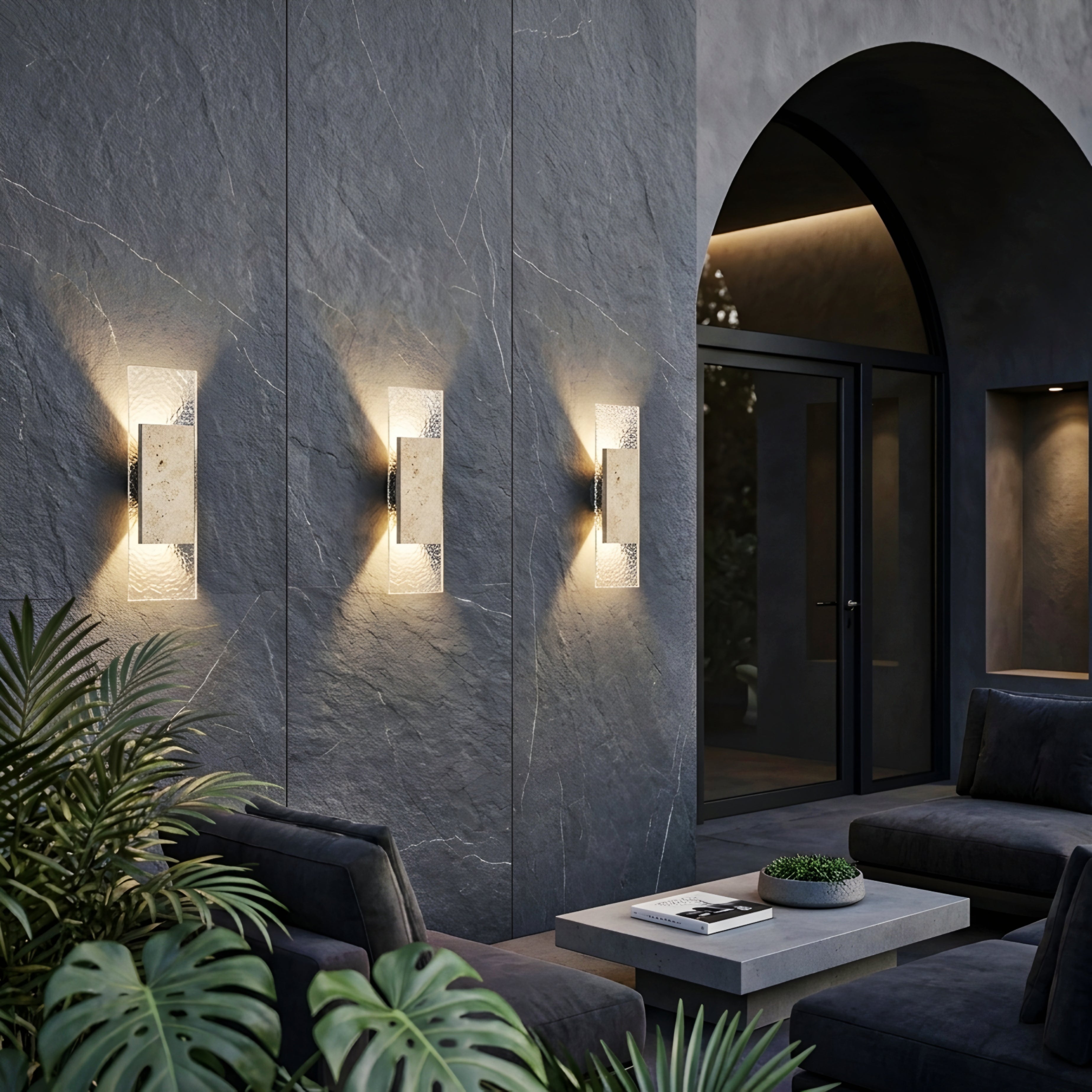 Terravex Stone Wall Sconce – LED Outdoor Waterproof Modern Decorative Lighting Fixture Patio Bedroom