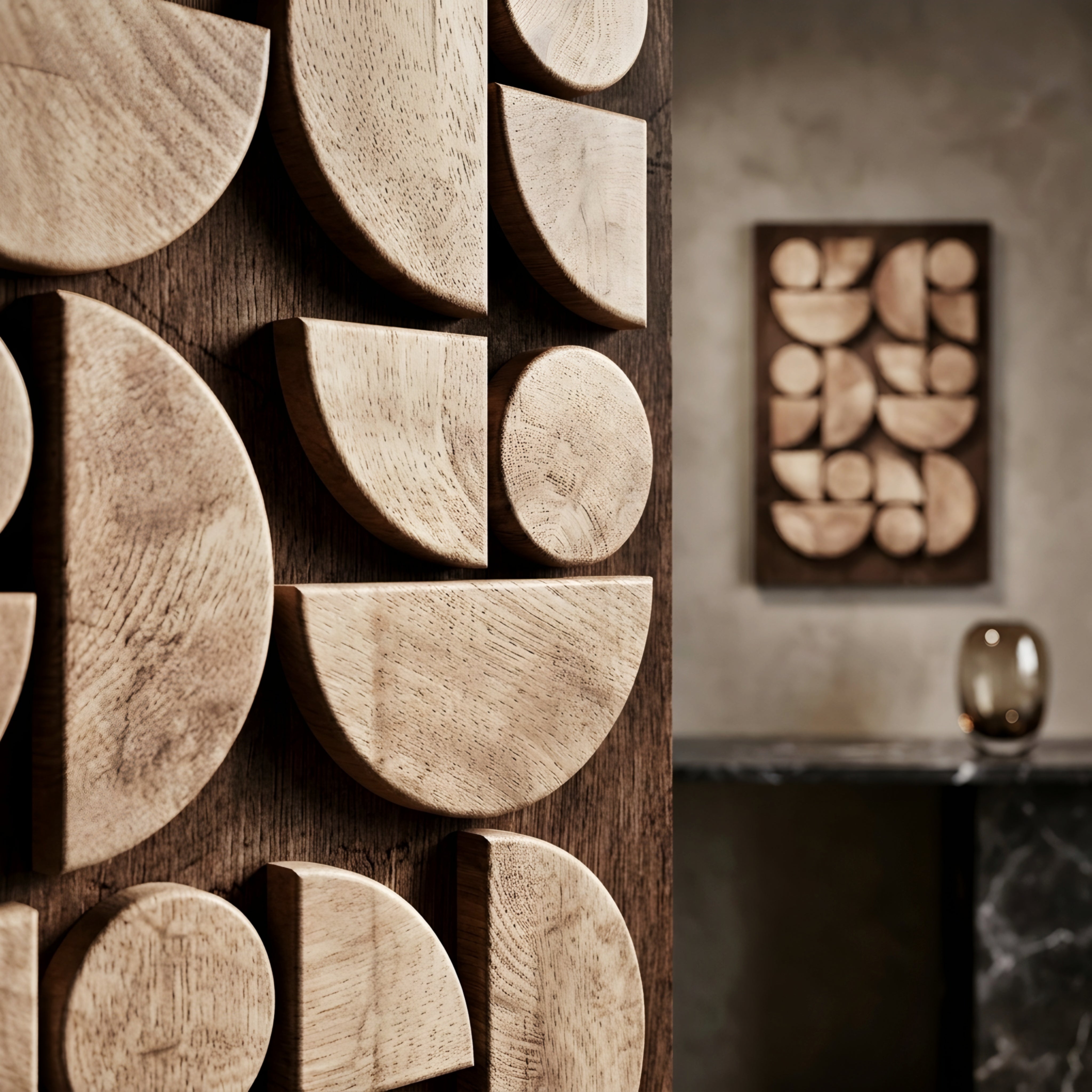 Tessara Geometric Wall Art – Modern Wood Wall Sconce Decorative Lighting Living Room Bedroom