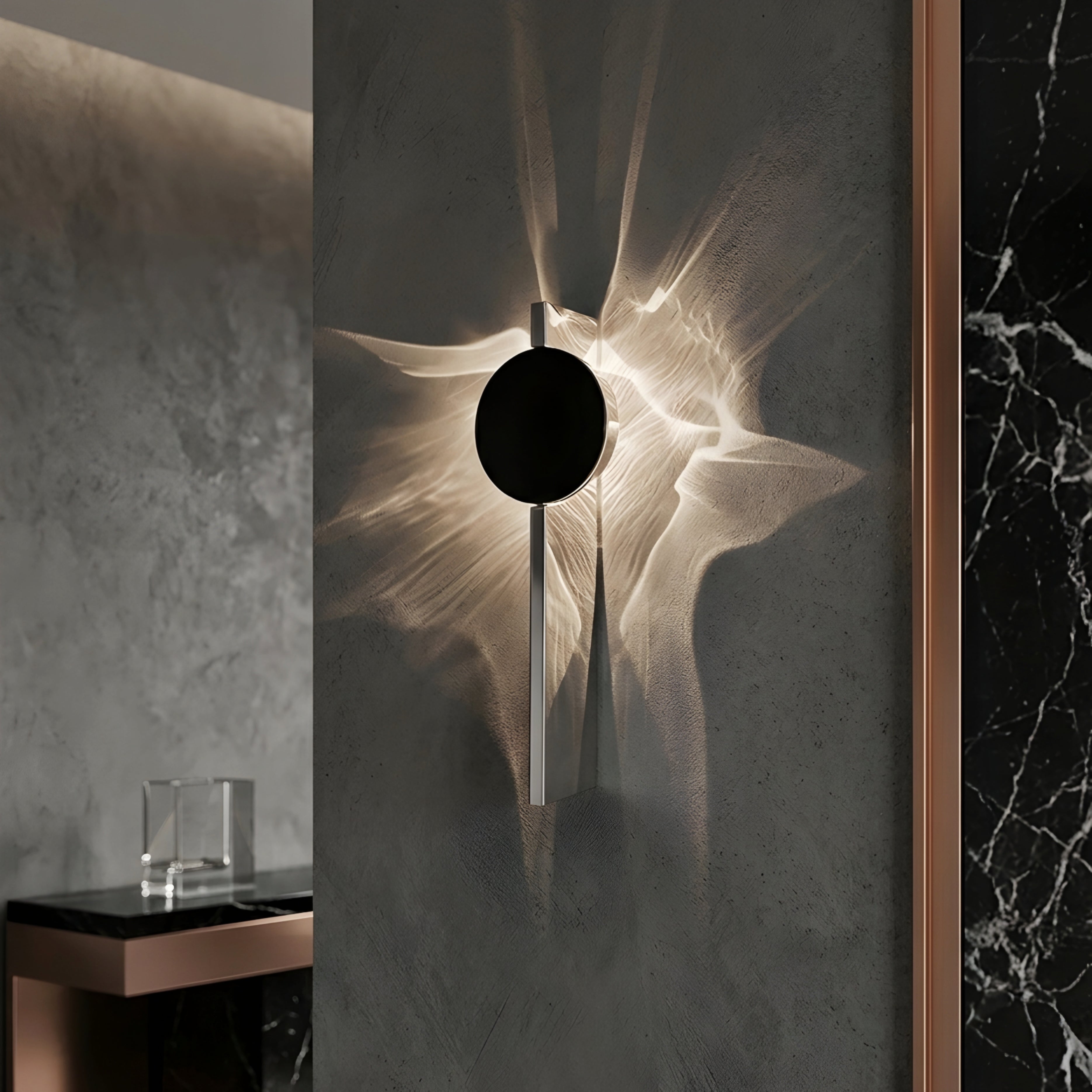 Radiax Linear Wall Sconce – Modern Black Metal LED Wall Lighting Decorative Bedroom Living Room Fixture